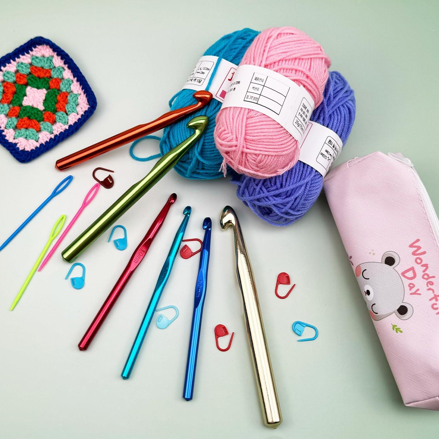 Conjunto de Ganchos de Crochet Mdoker 21 Piezas Aluminio Grande