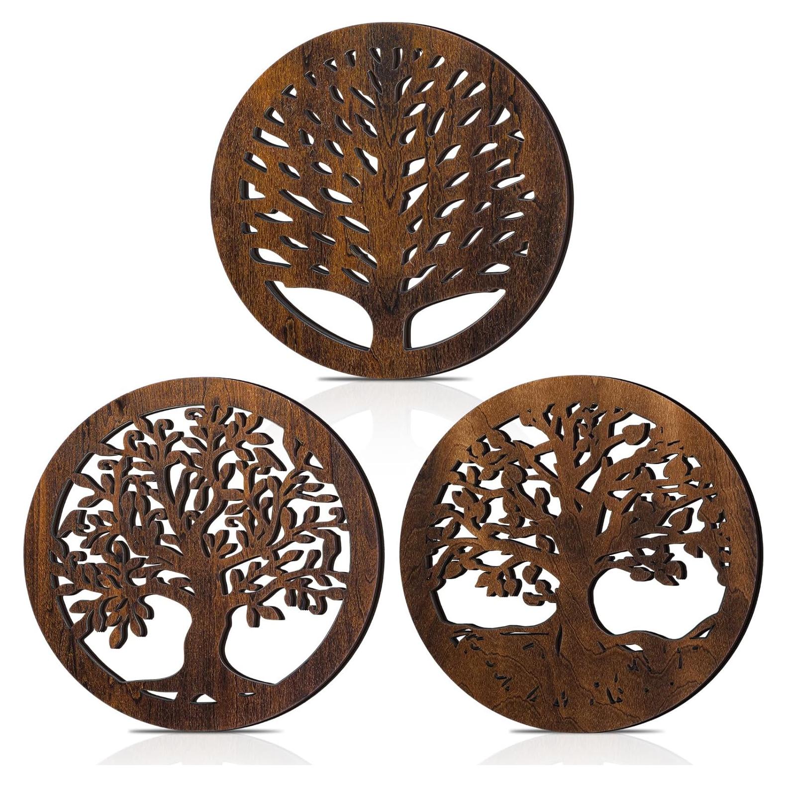 Juego de 3 Soportes de Madera Redondos Beeveer 20.32 cm