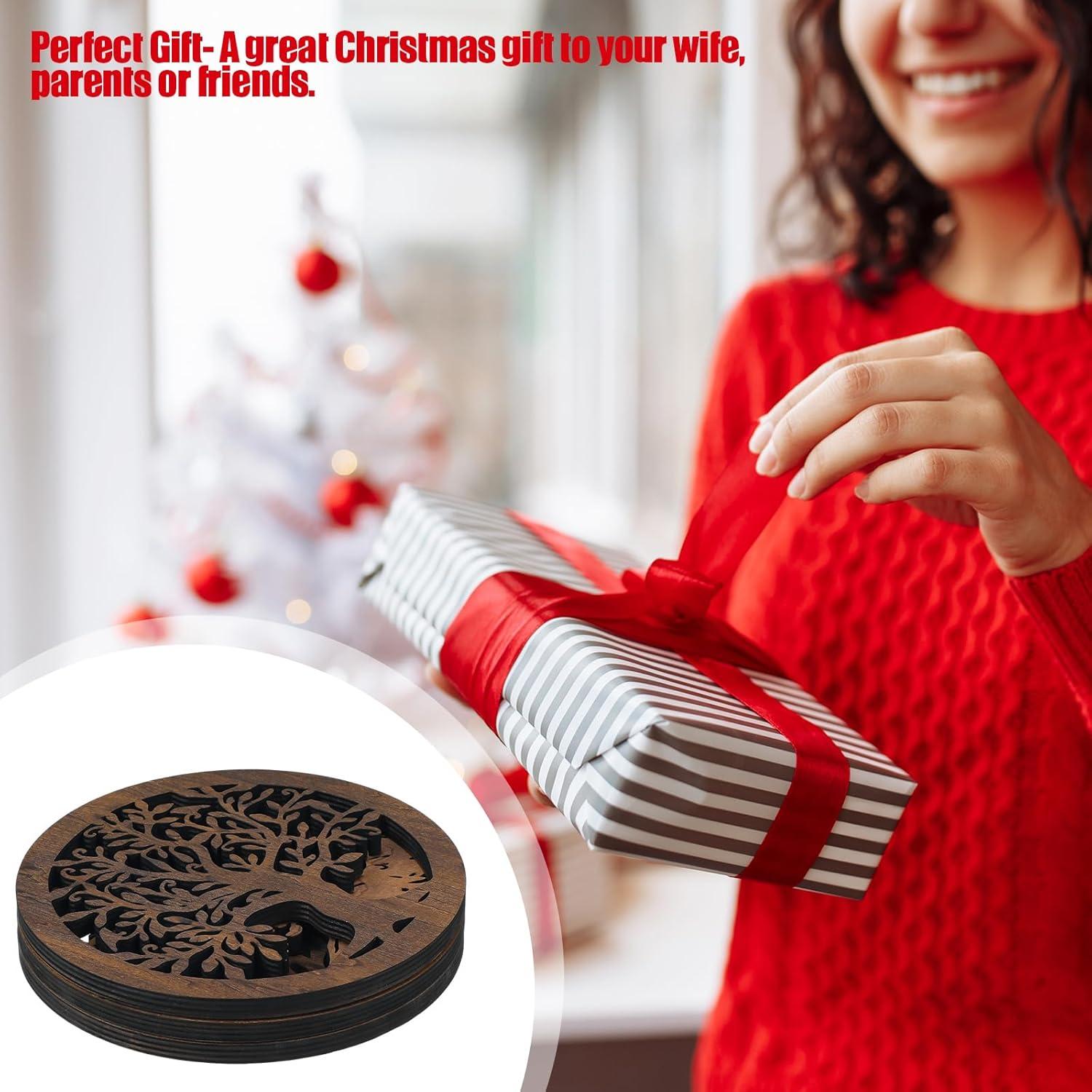 Juego de 3 Soportes de Madera Redondos Beeveer 20.32 cm