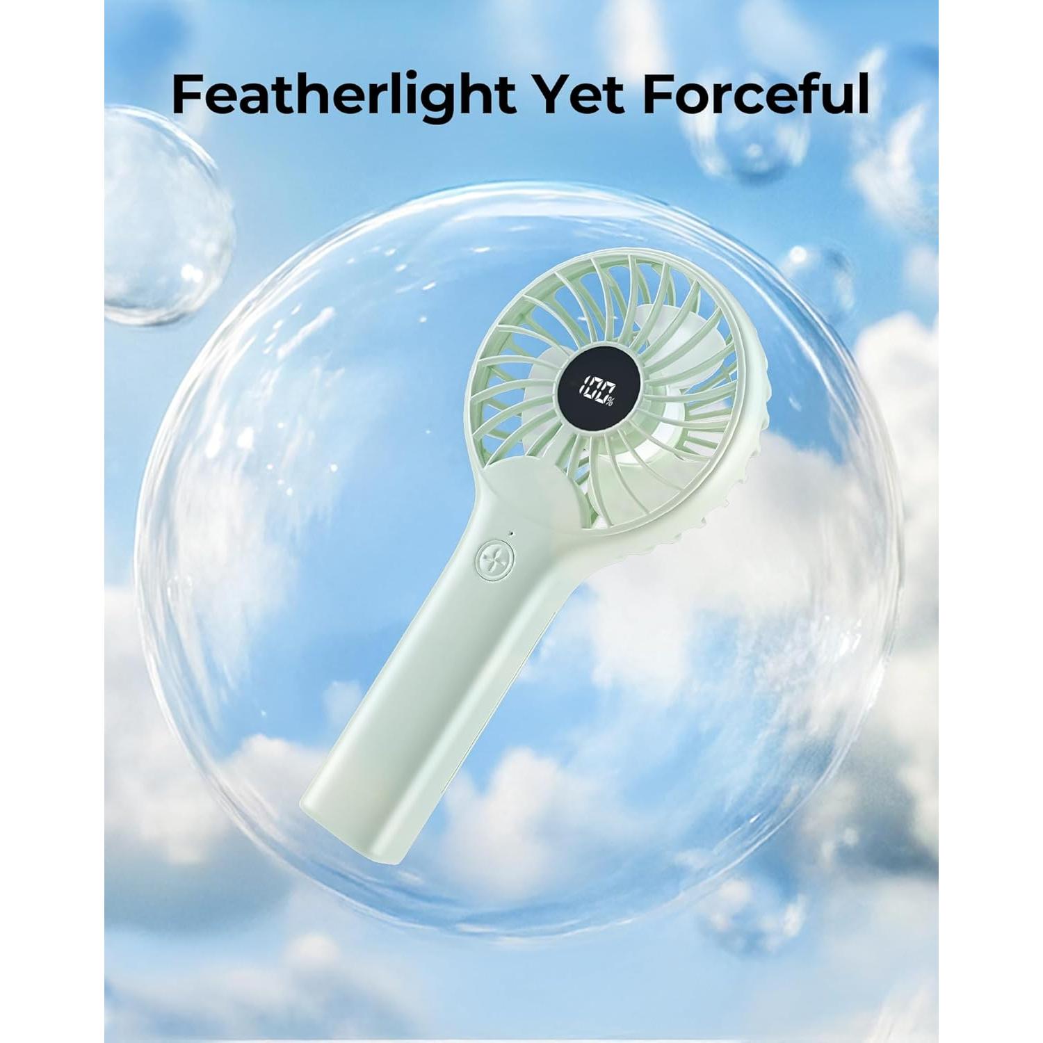 Ventilador Mini Portátil Wegte FS110 Verde Aguacate 5 Velocidades