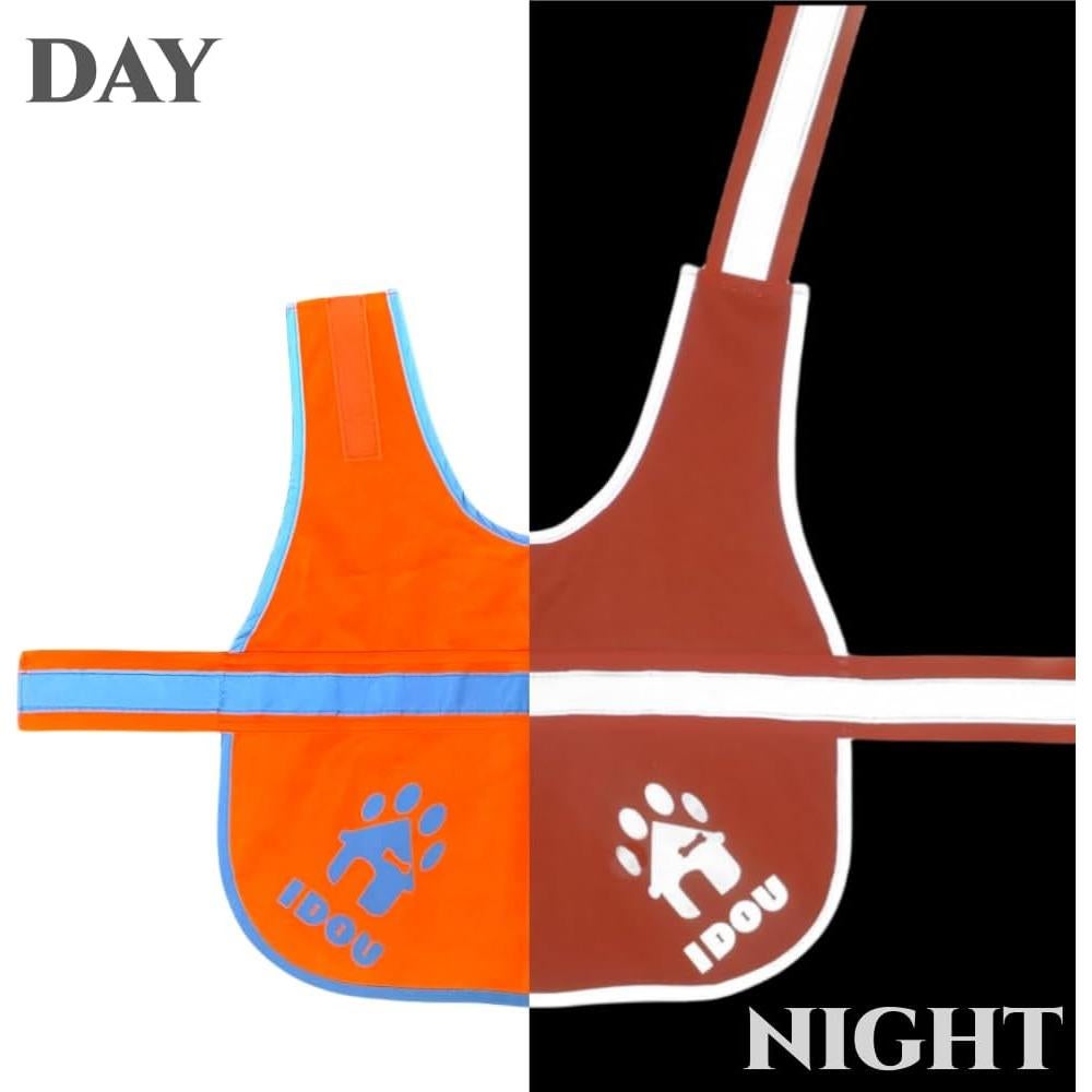 Chaleco Reflectante para Perros IDOU Naranja Tamaño S