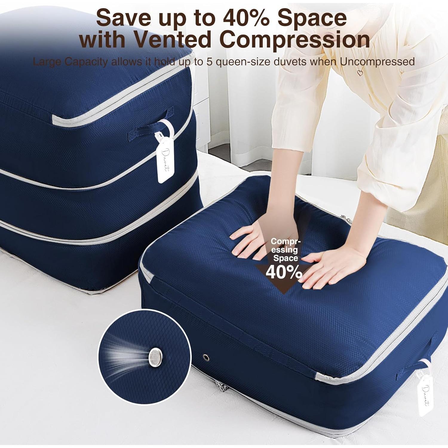 Paquete de 6 Bolsas de Almacenamiento Homsorout 110L Azul Marino