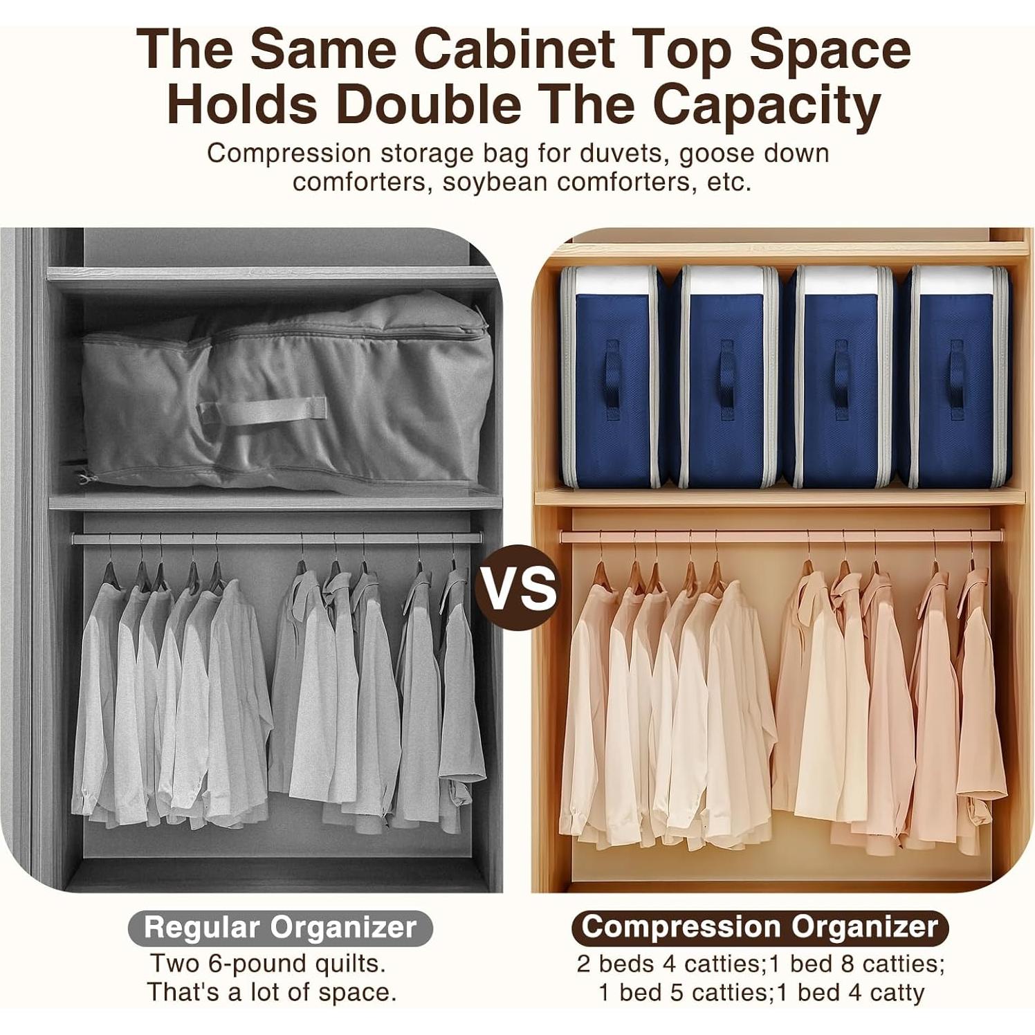 Paquete de 6 Bolsas de Almacenamiento Homsorout 110L Azul Marino