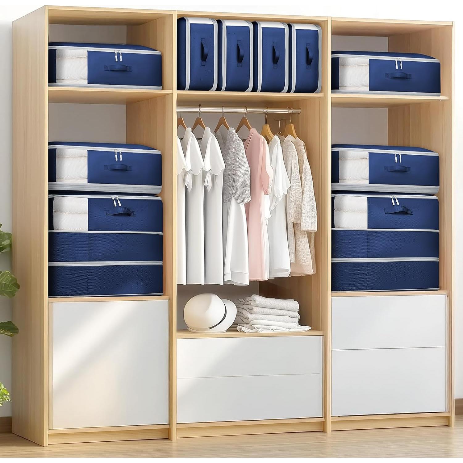 Paquete de 6 Bolsas de Almacenamiento Homsorout 110L Azul Marino