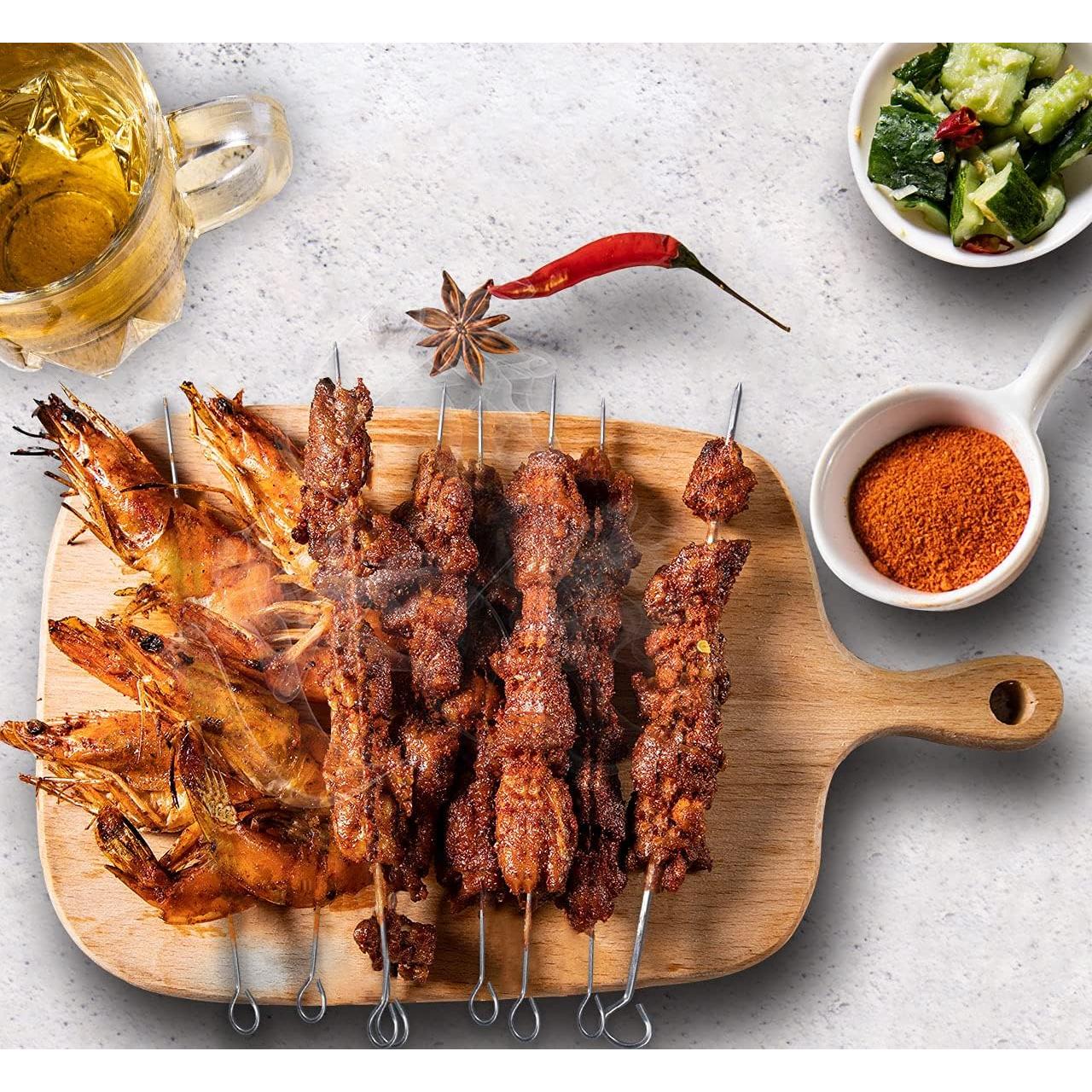 Pinchos de Barbacoa Cuadrados 25 cm HONSHEN - Set de 12 Acero Inoxidable