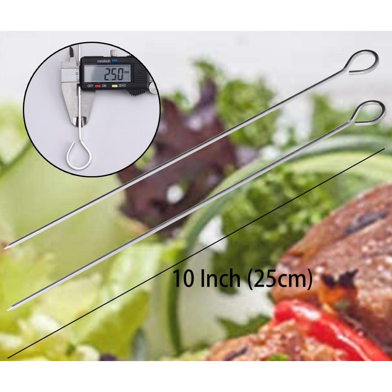 Pinchos de Barbacoa Cuadrados 25 cm HONSHEN - Set de 12 Acero Inoxidable