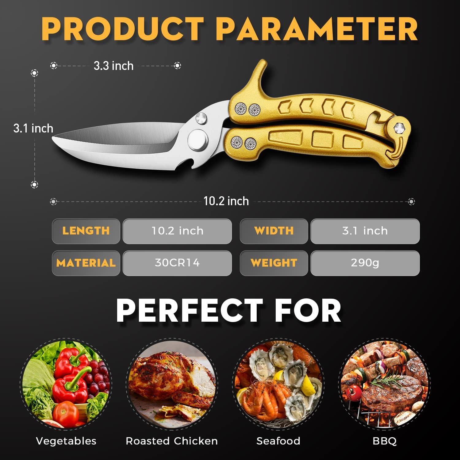 Tijeras de Cocina DRAGON RIOT Acero Inoxidable Dorado 25cm