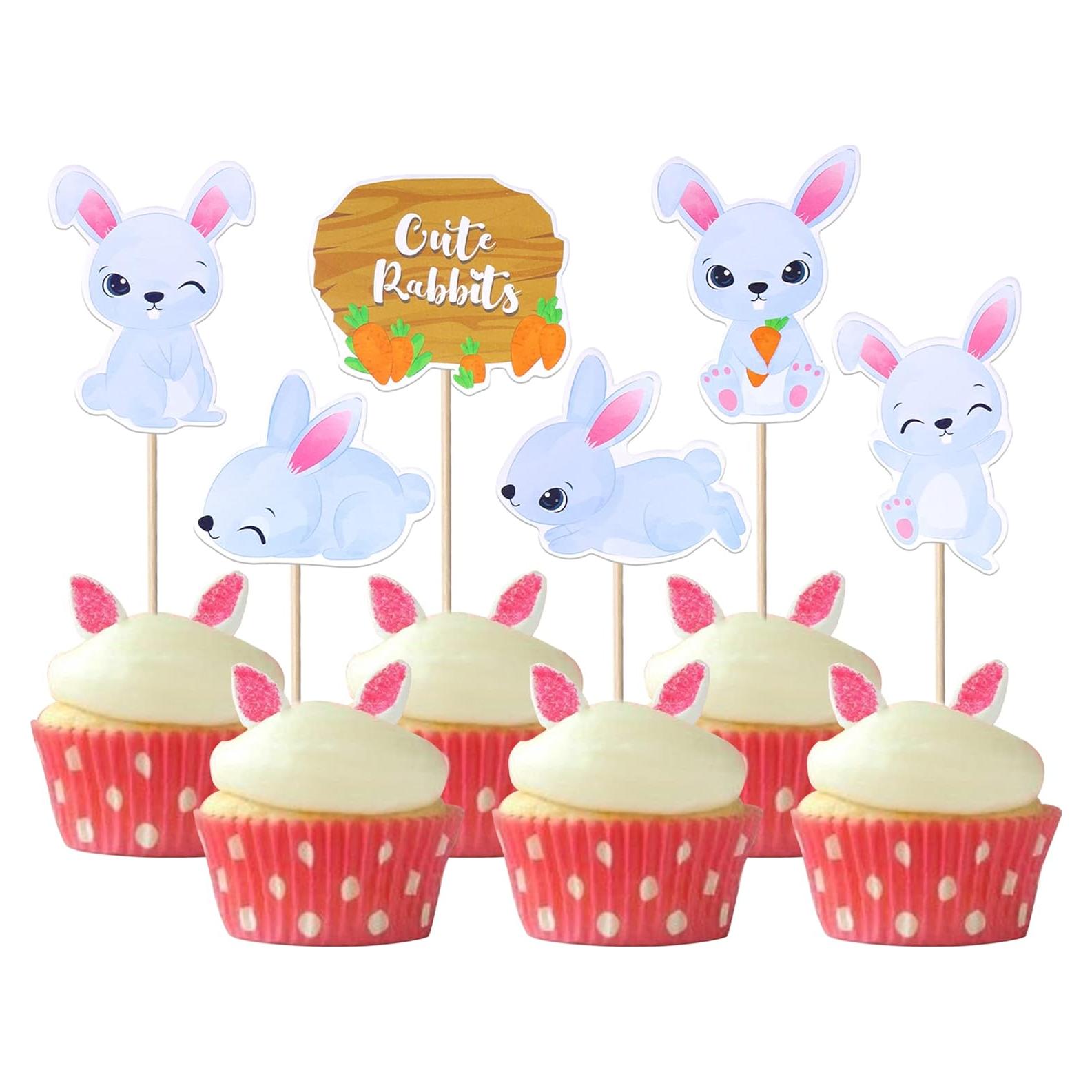 36 Adornos para Cupcakes de Pascua YCTHUNFISH - Conejito y Zanahoria