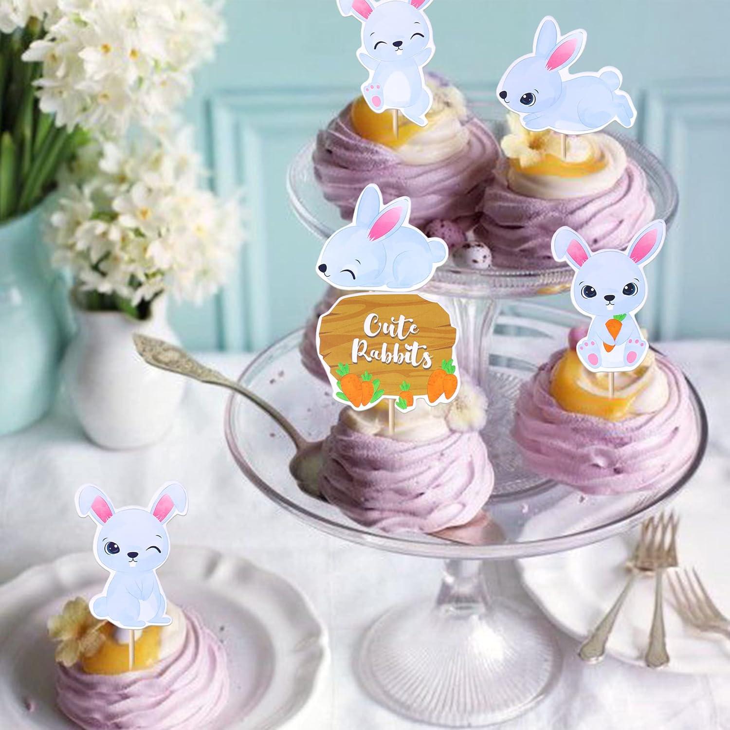 36 Adornos para Cupcakes de Pascua YCTHUNFISH - Conejito y Zanahoria