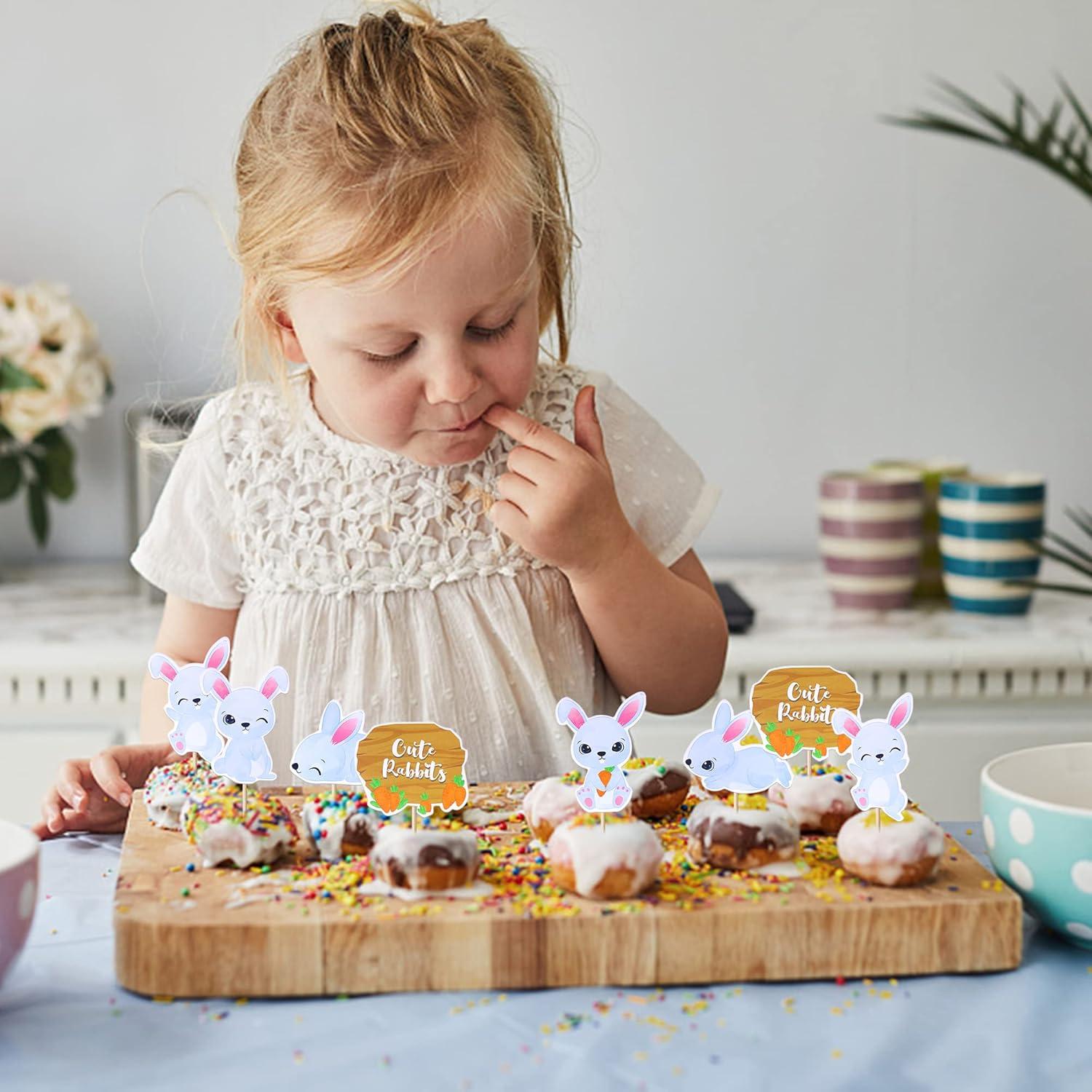 36 Adornos para Cupcakes de Pascua YCTHUNFISH - Conejito y Zanahoria