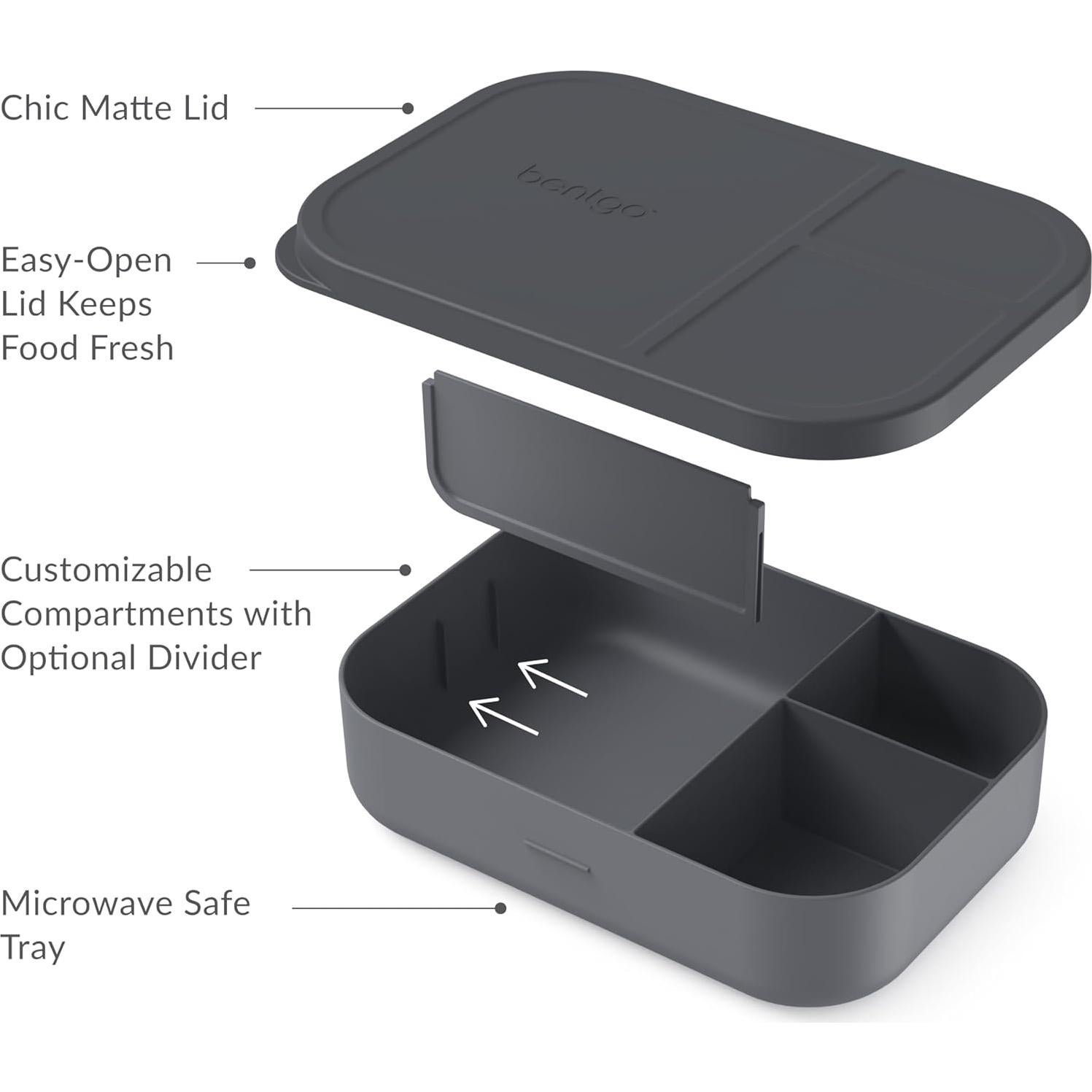 Bandeja de Preparación de Comidas Bentgo Moderna 1300ml Gris