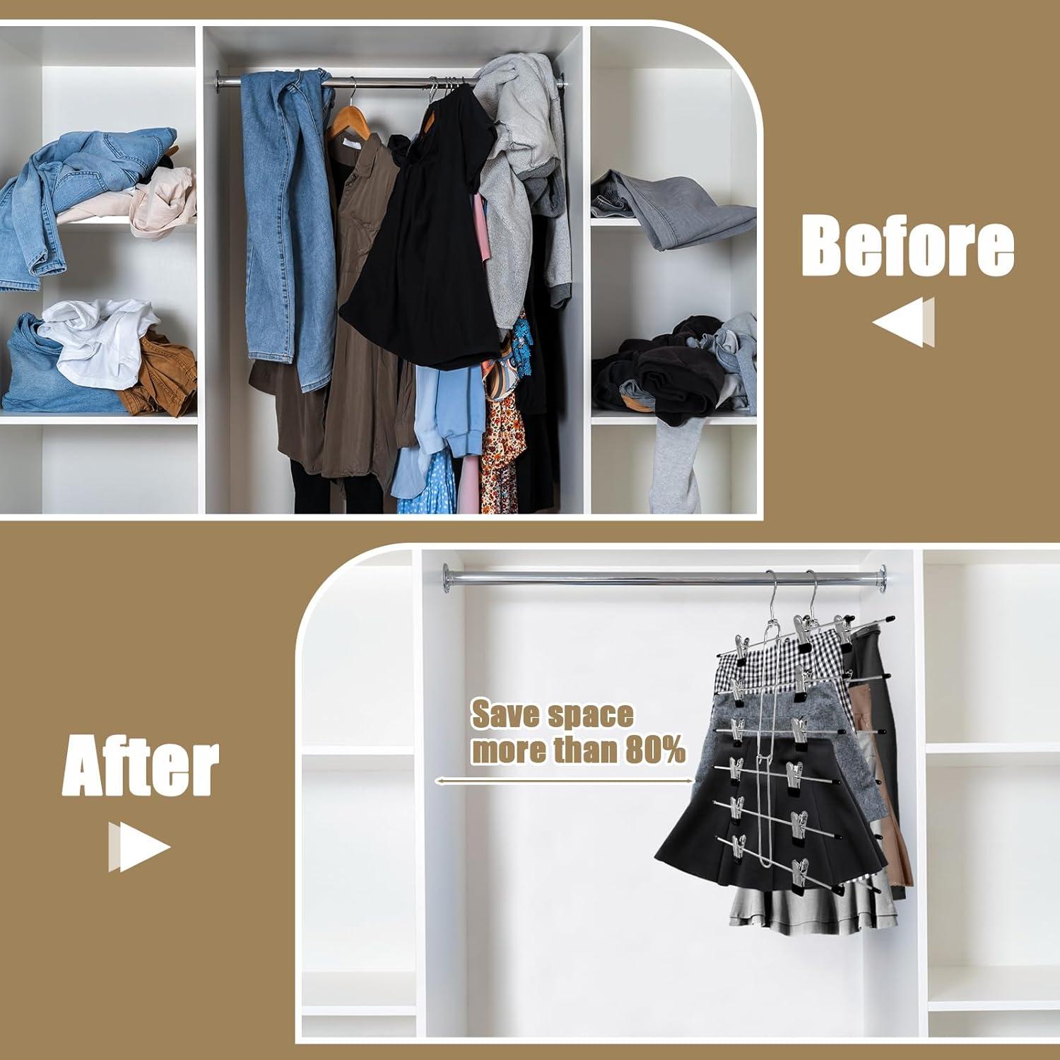 Perchas para Pantalones y Faldas Zoryllic - Ahorra Espacio, 2 Pzas