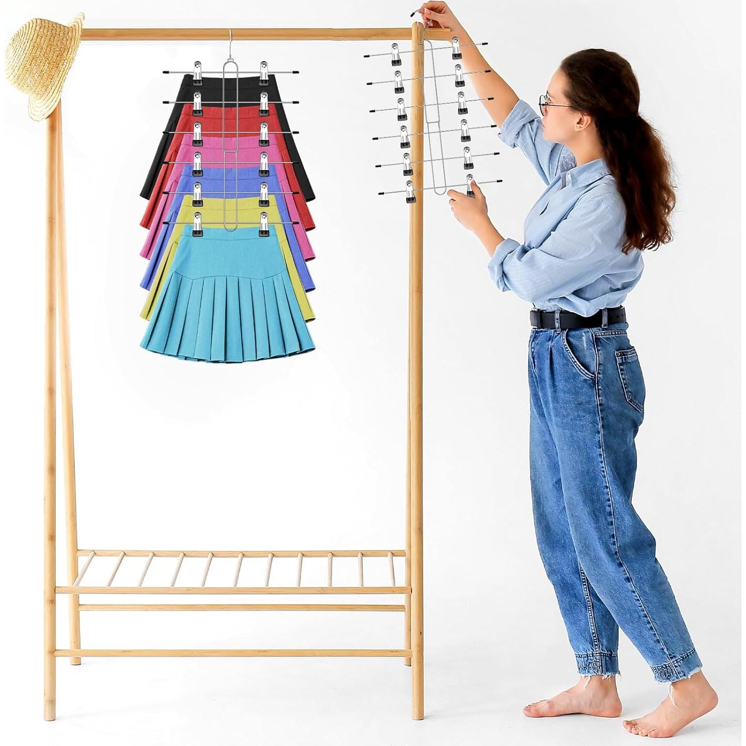 Perchas para Pantalones y Faldas Zoryllic - Ahorra Espacio, 2 Pzas