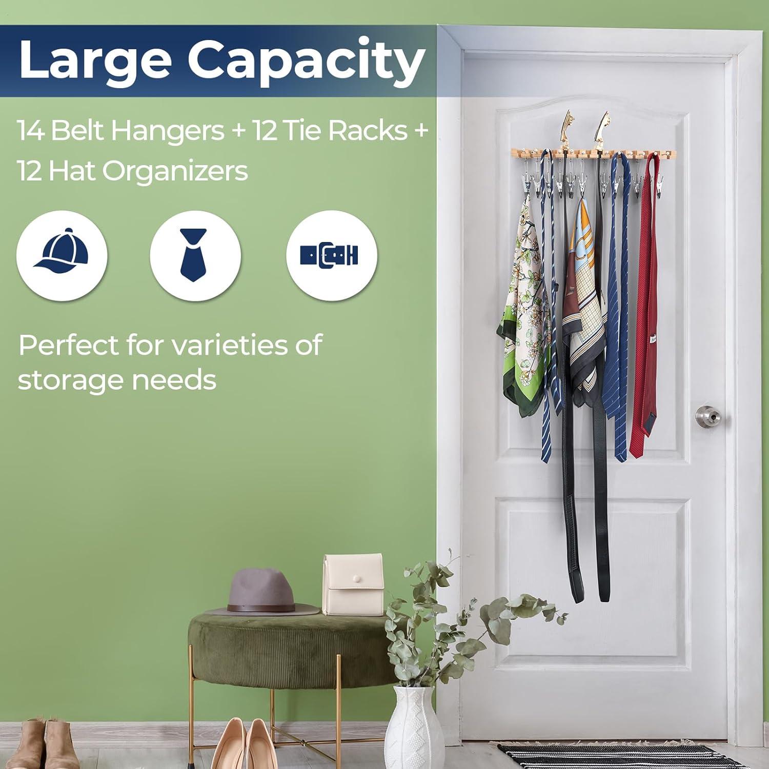 Organizador de Cinturones 3 en 1 Ohuhu con 14 Ranuras y Ganchos