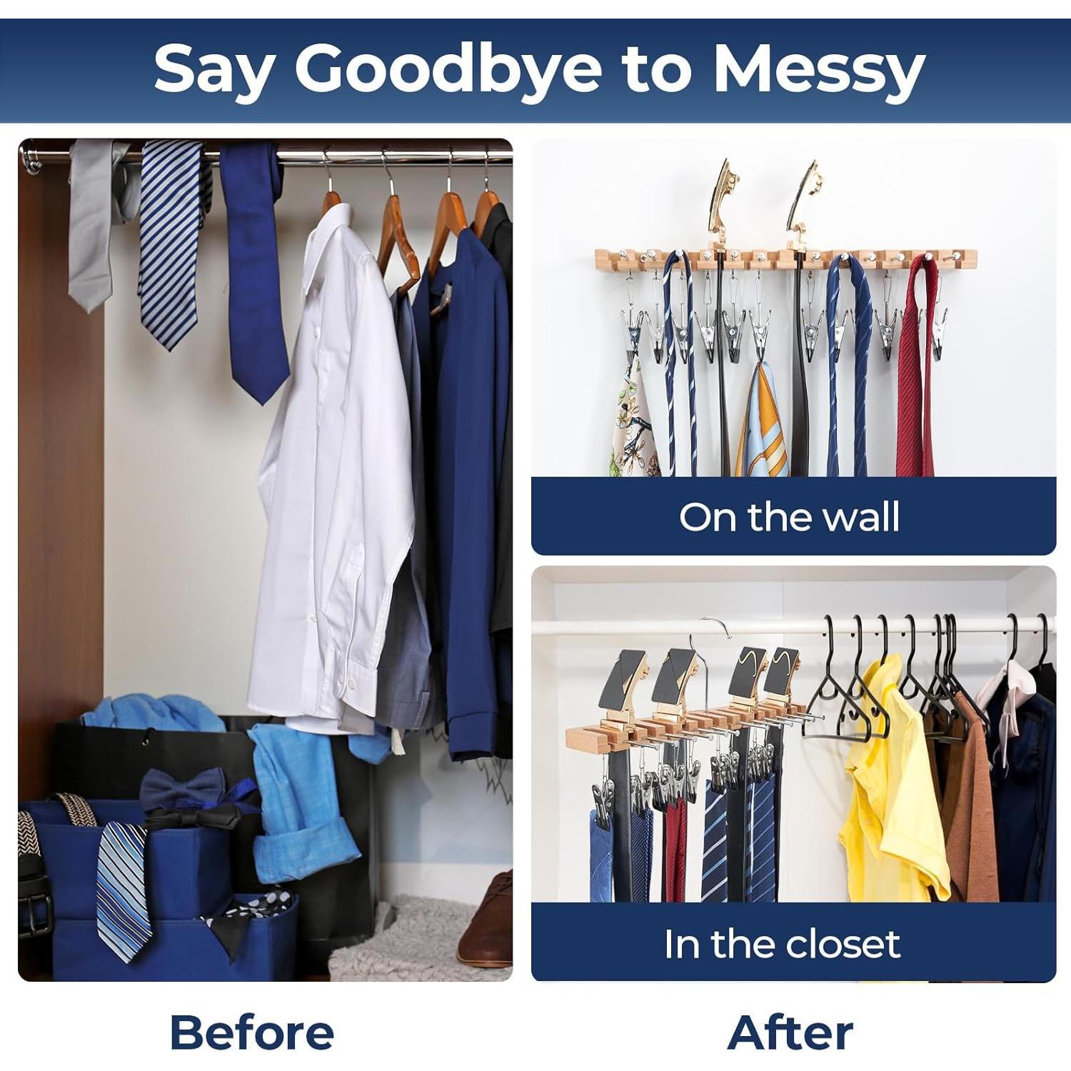 Organizador de Cinturones 3 en 1 Ohuhu con 14 Ranuras y Ganchos