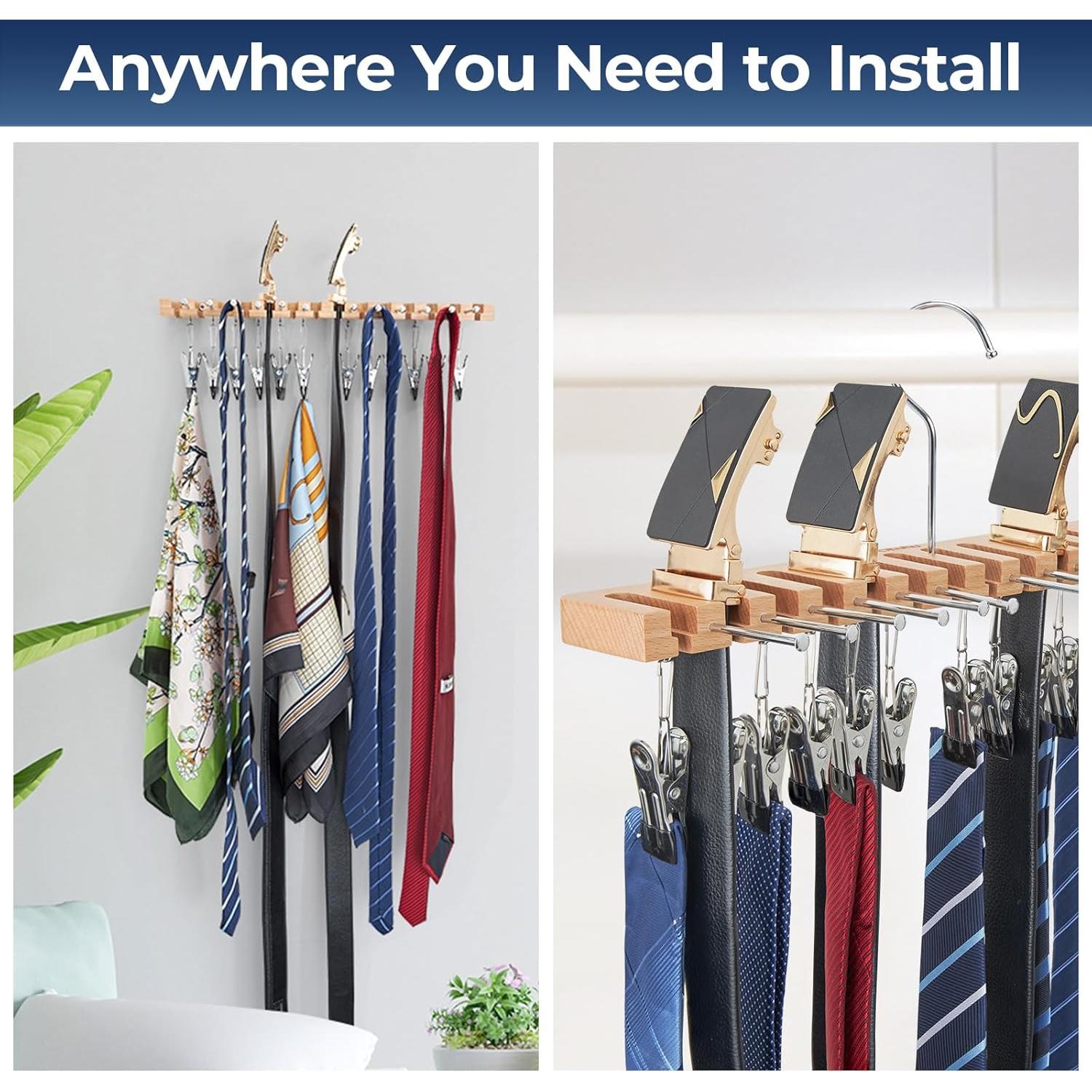 Organizador de Cinturones 3 en 1 Ohuhu con 14 Ranuras y Ganchos