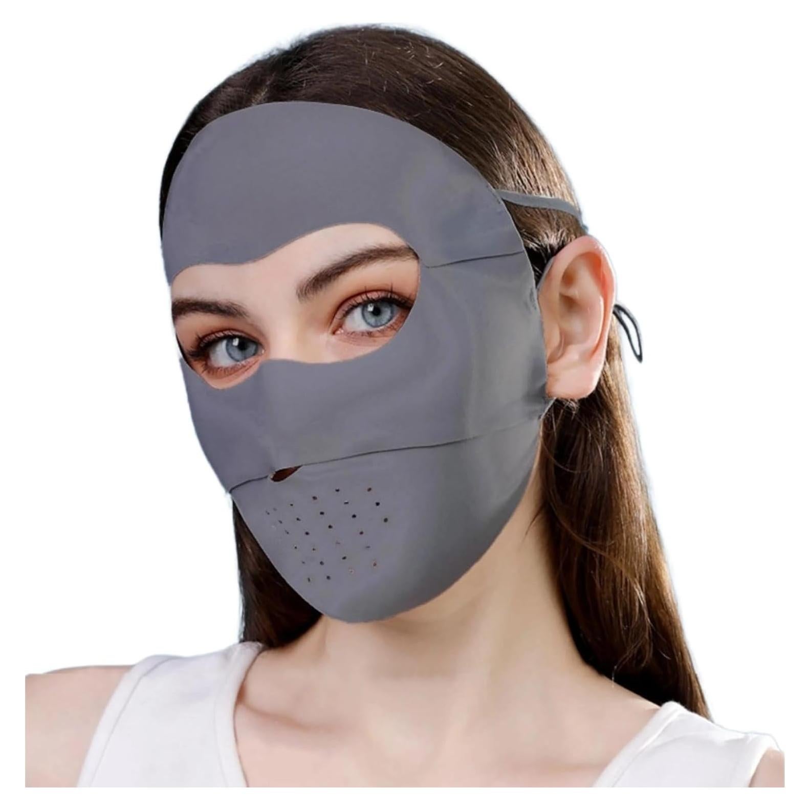 Máscara de Protección Solar Completa UV para Mujeres - Gris Oscuro