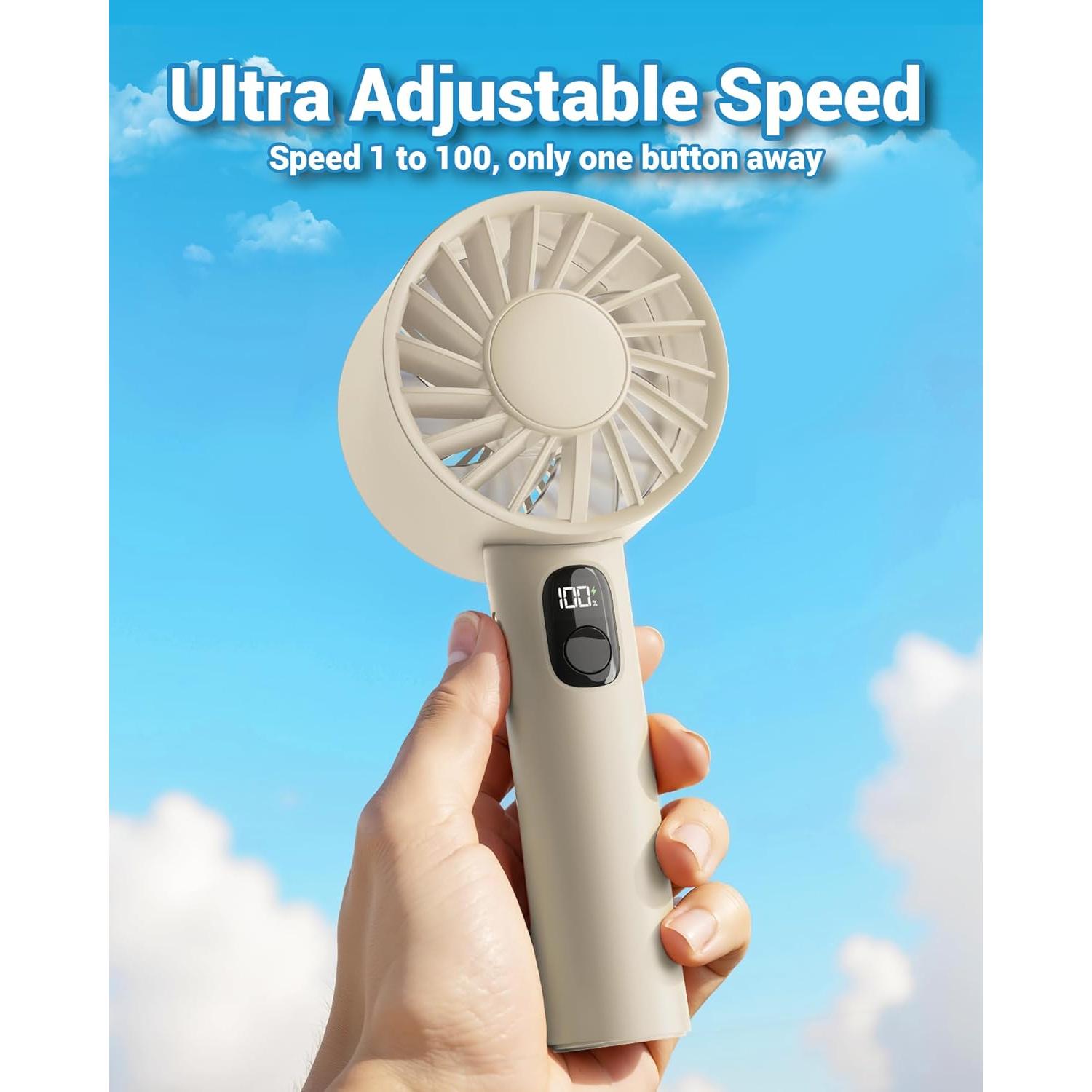 Ventilador Mini Portátil FrSara M12 Recargable 3000mAh Beige