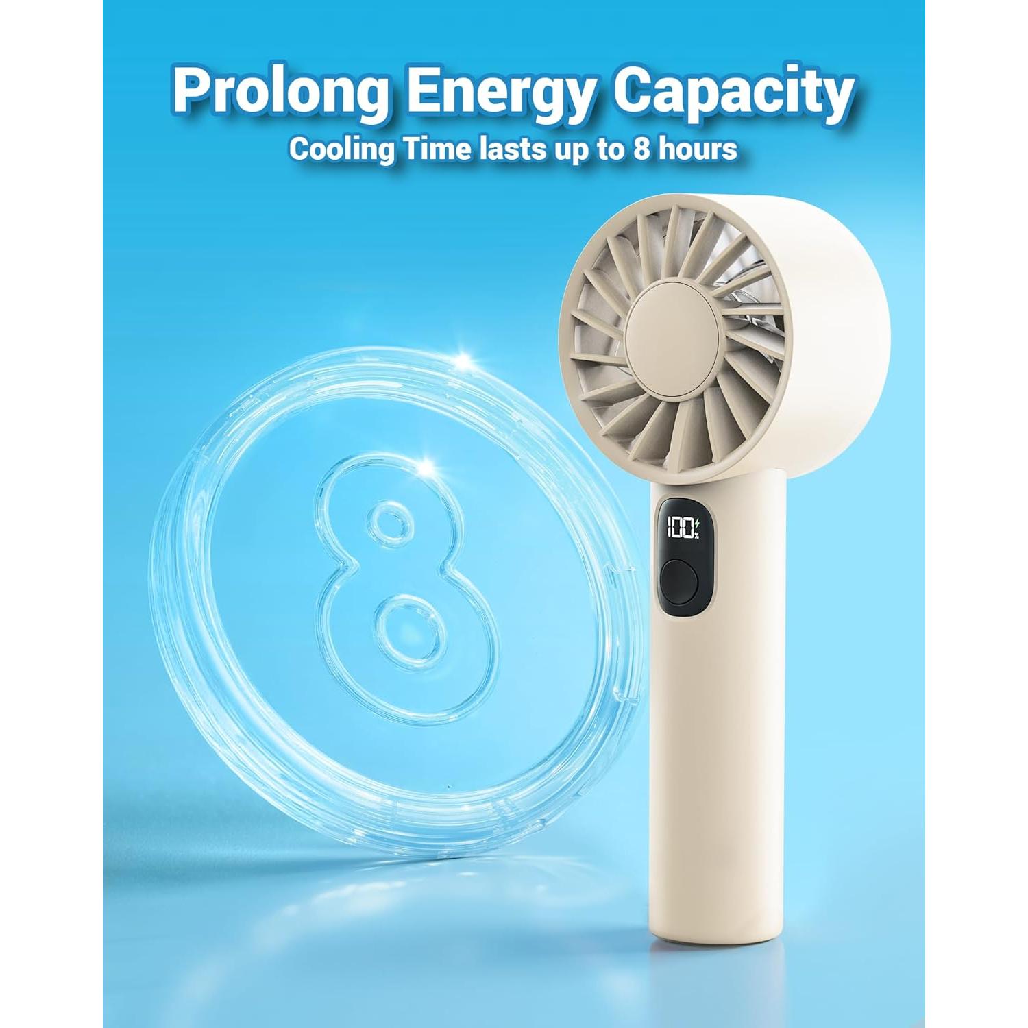 Ventilador Mini Portátil FrSara M12 Recargable 3000mAh Beige