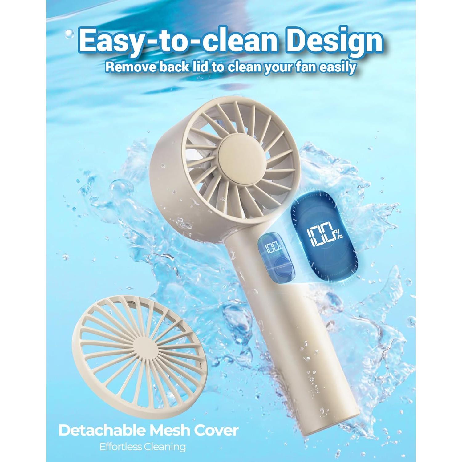 Ventilador Mini Portátil FrSara M12 Recargable 3000mAh Beige