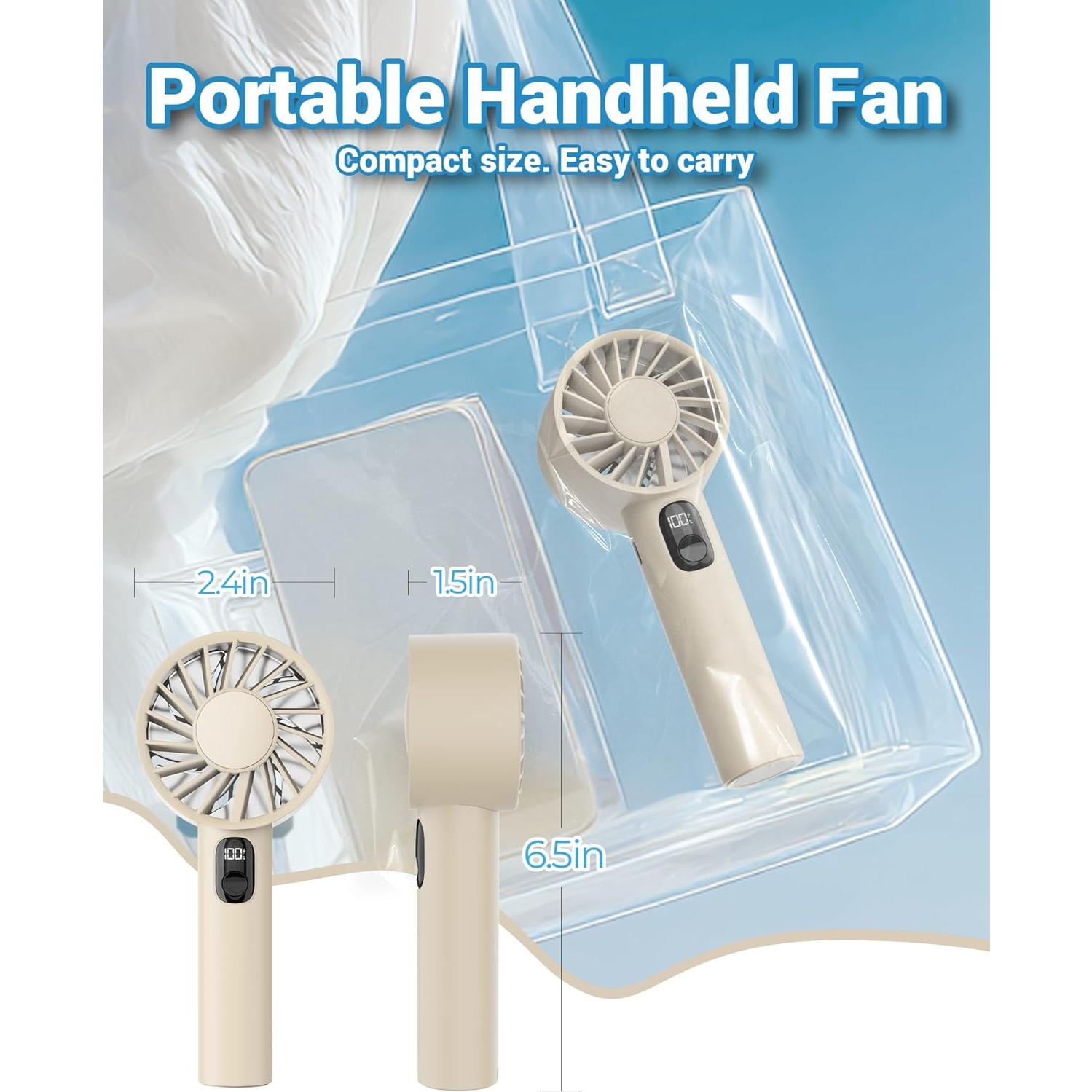 Ventilador Mini Portátil FrSara M12 Recargable 3000mAh Beige