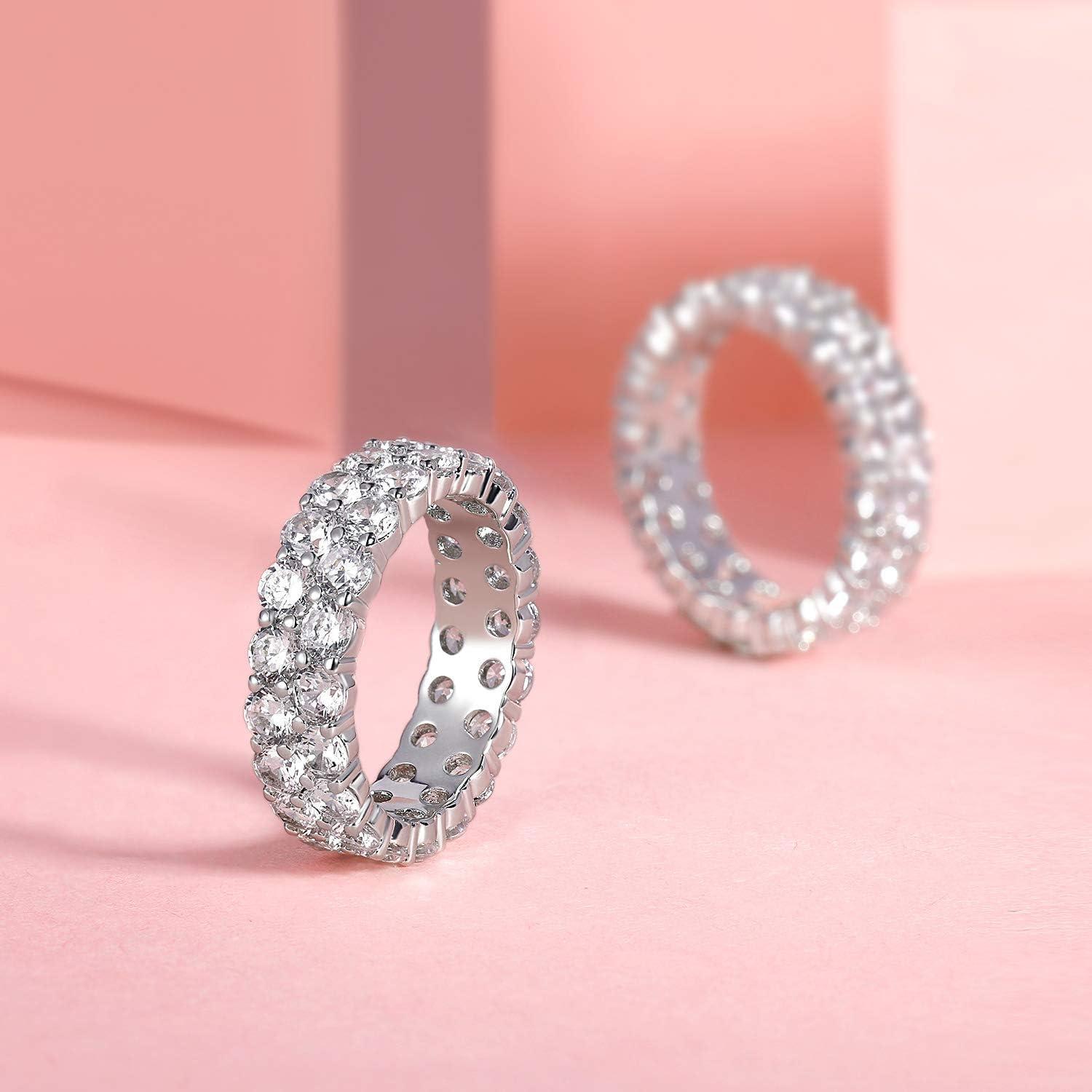 Anillo de zirconia cúbica 18K oro blanco 7 para hombres