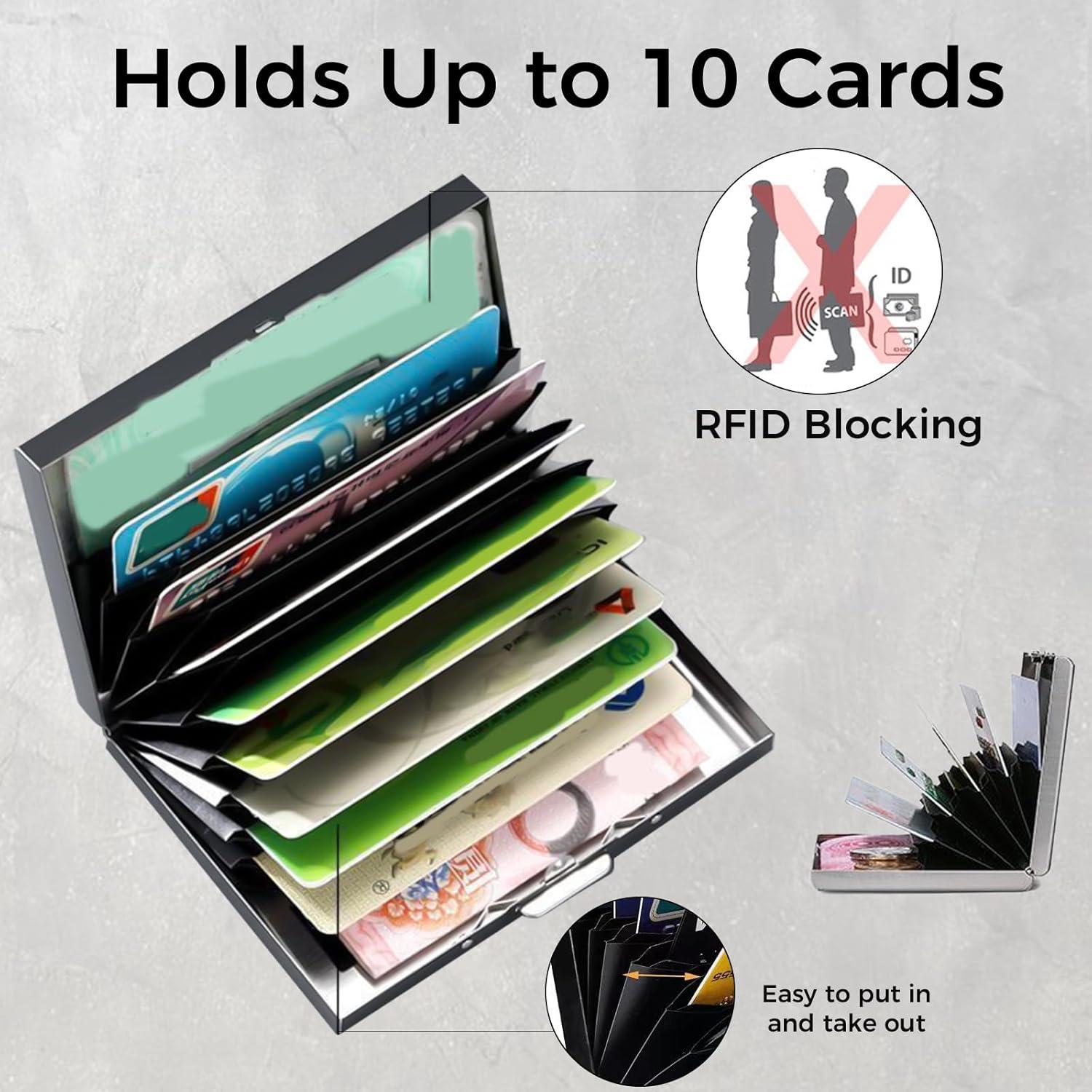 Tarjetero de Seguridad EOREA RFID Acero Inoxidable 10 Ranuras