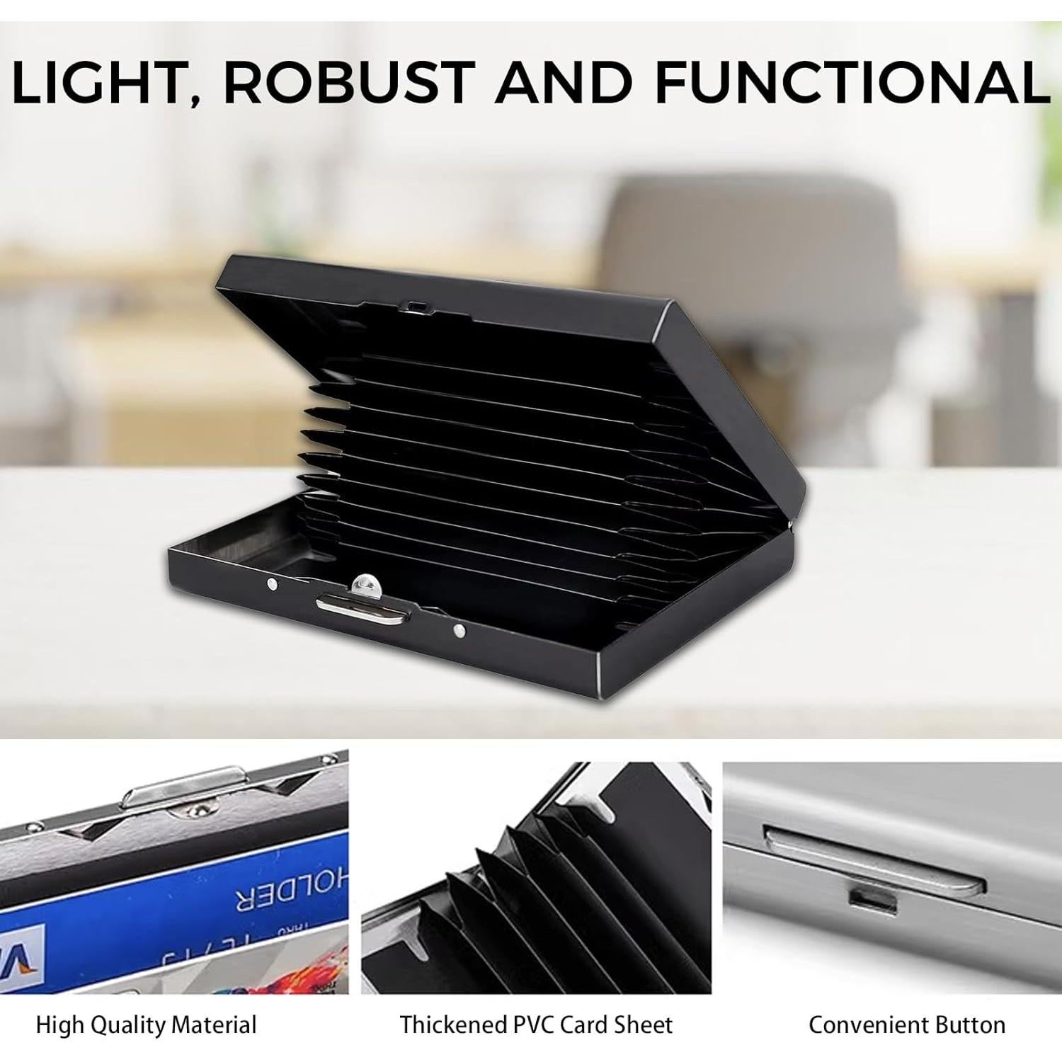 Tarjetero de Seguridad EOREA RFID Acero Inoxidable 10 Ranuras