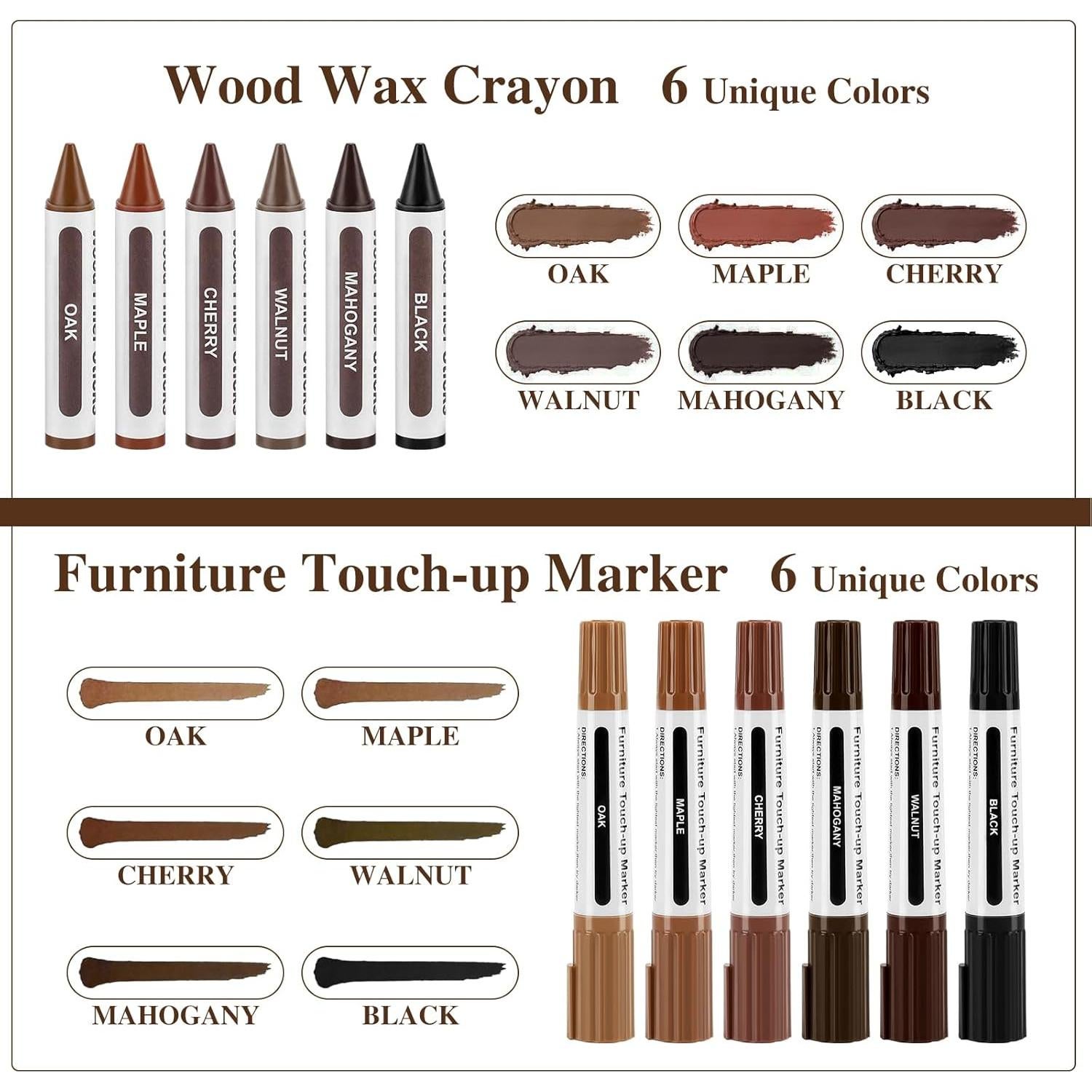 Kit de Reparación de Madera Zalirium 13 Piezas - Marcadores y Masilla