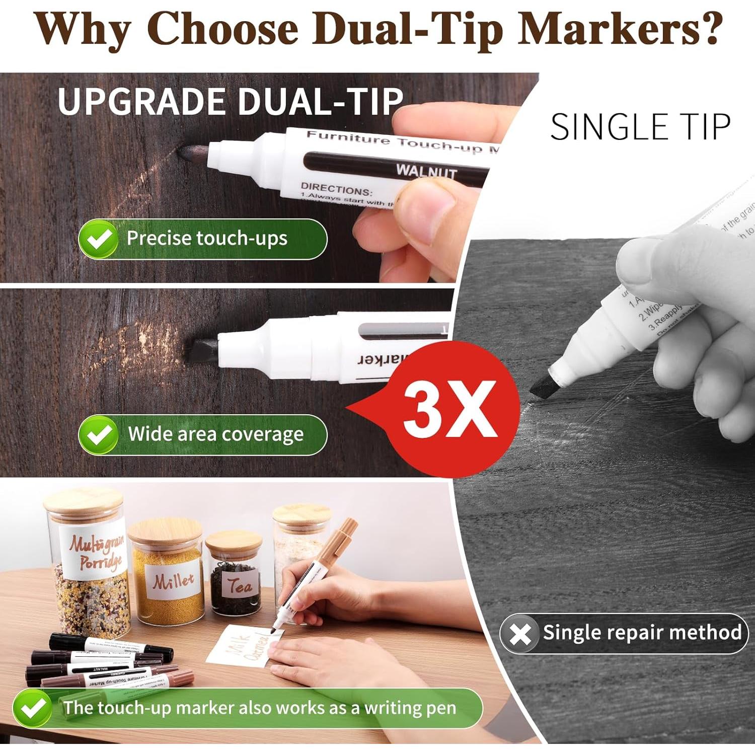 Kit de Reparación de Madera Zalirium 13 Piezas - Marcadores y Masilla