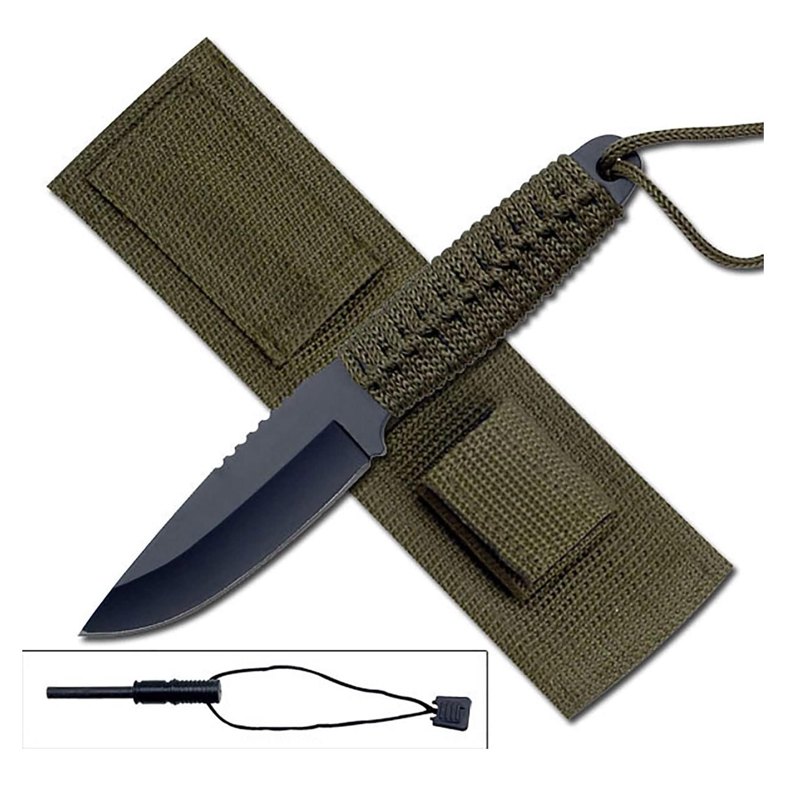 Cuchillo de hoja fija MASTER USA HK-106 con encendedor 20.83 cm