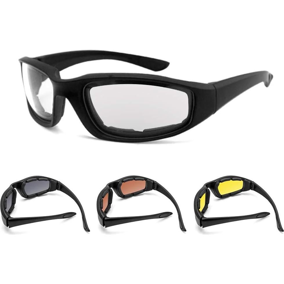 3 Pares de Gafas de Motocicleta Modi Fly UV400 Acolchadas