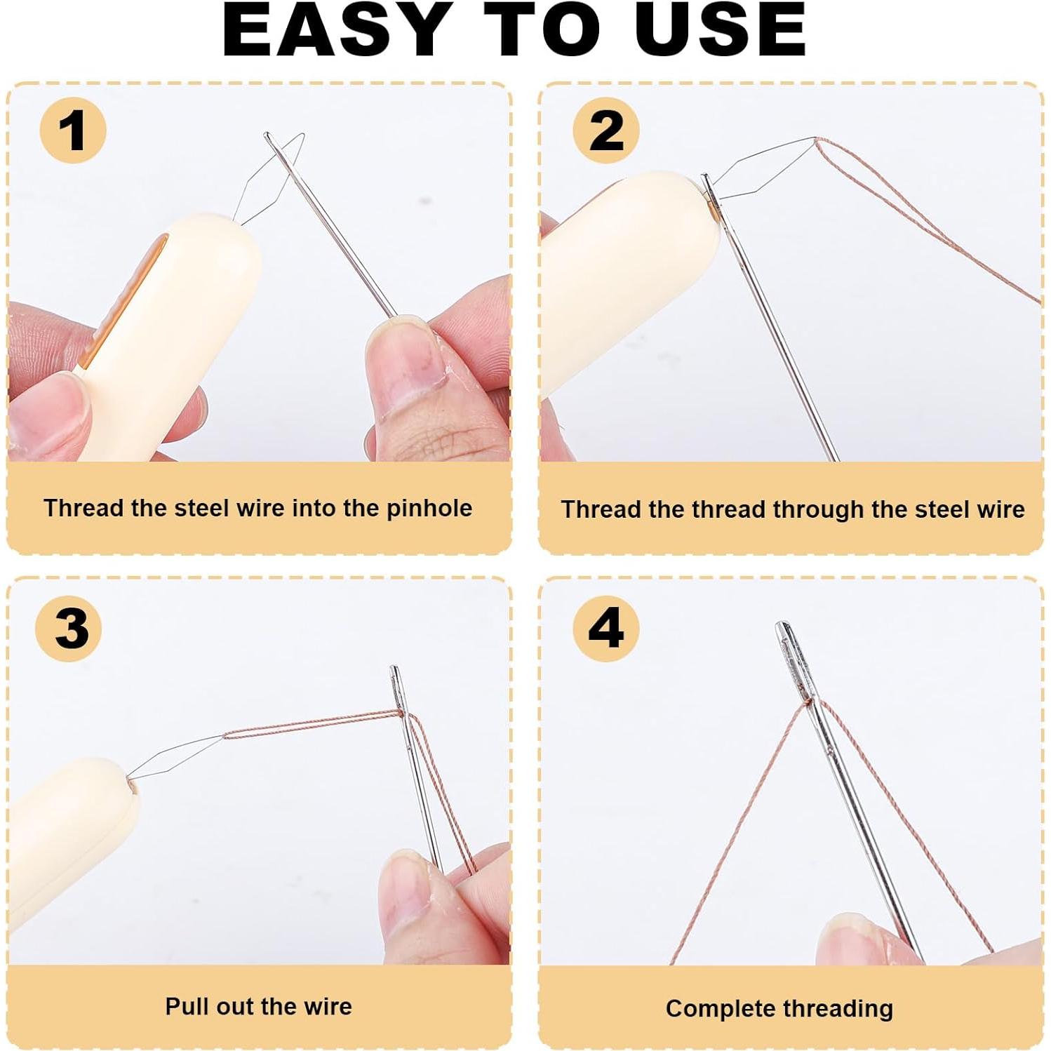 Enhebrador de Agujas y Desgarrador 2 en 1 NQEUEPN Amarillo