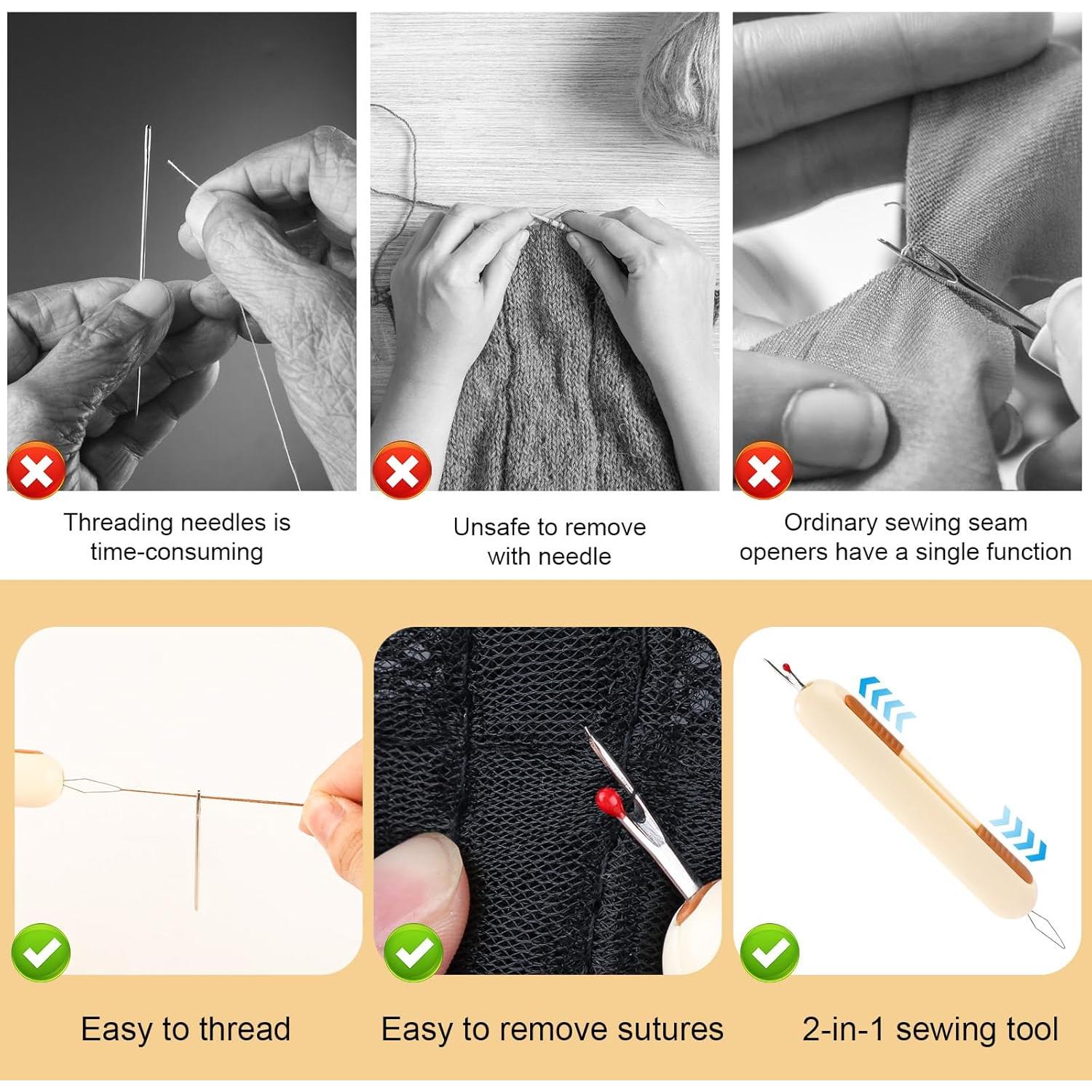 Enhebrador de Agujas y Desgarrador 2 en 1 NQEUEPN Amarillo