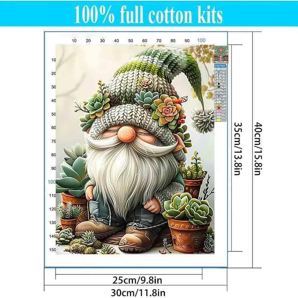 Kit de Bordado de Punto de Cruz Tiwabb Gnomos 30x40 cm