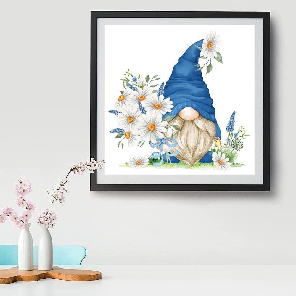 Kit de Bordado a Punto de Cruz Tiwabb - 4 Gnomos y Flores 11CT