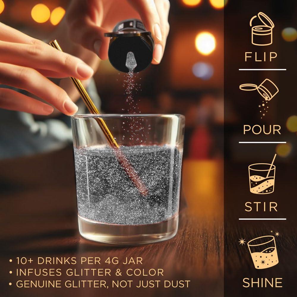 Brew Glitter Negro Brillo Comestible 4g para Bebidas