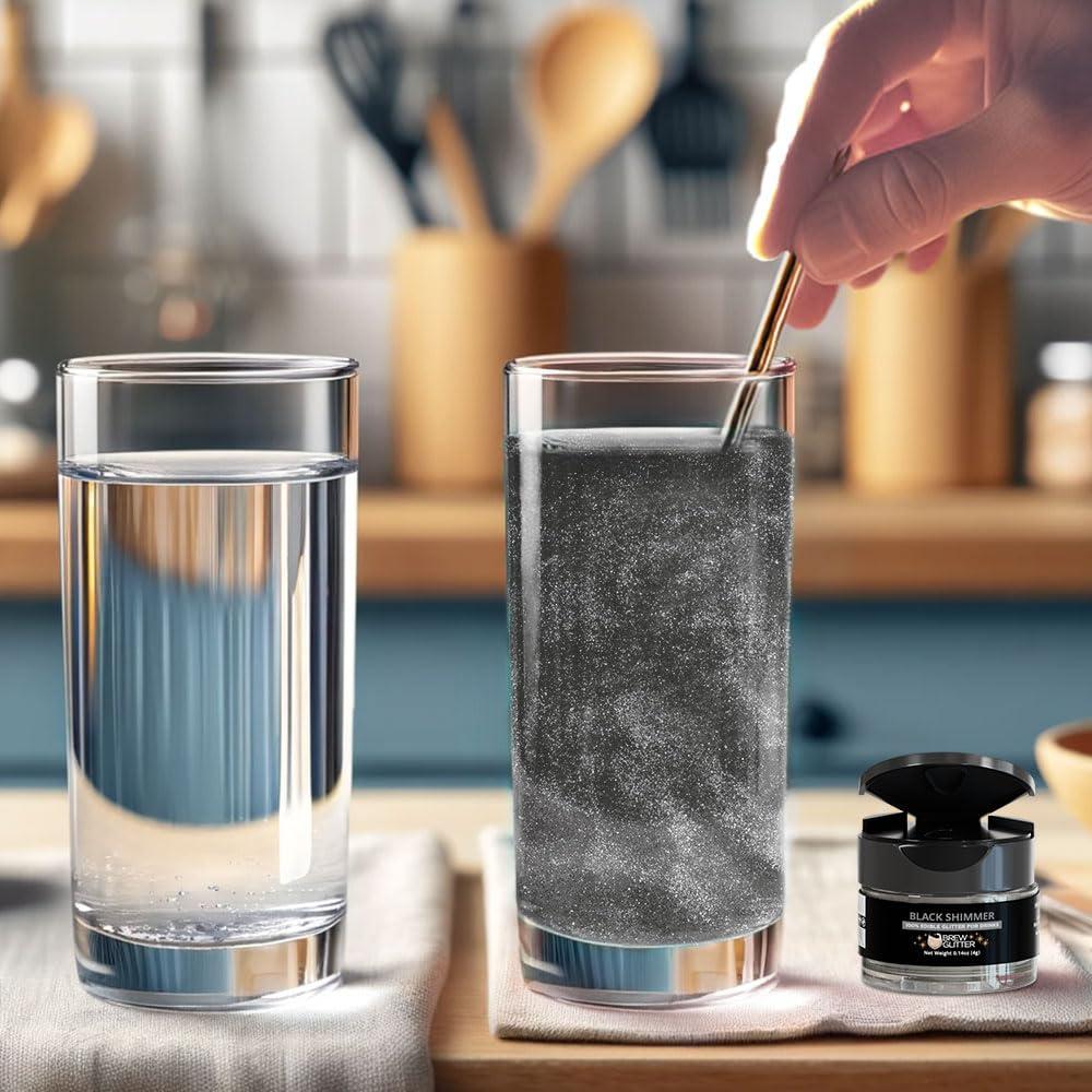Brew Glitter Negro Brillo Comestible 4g para Bebidas