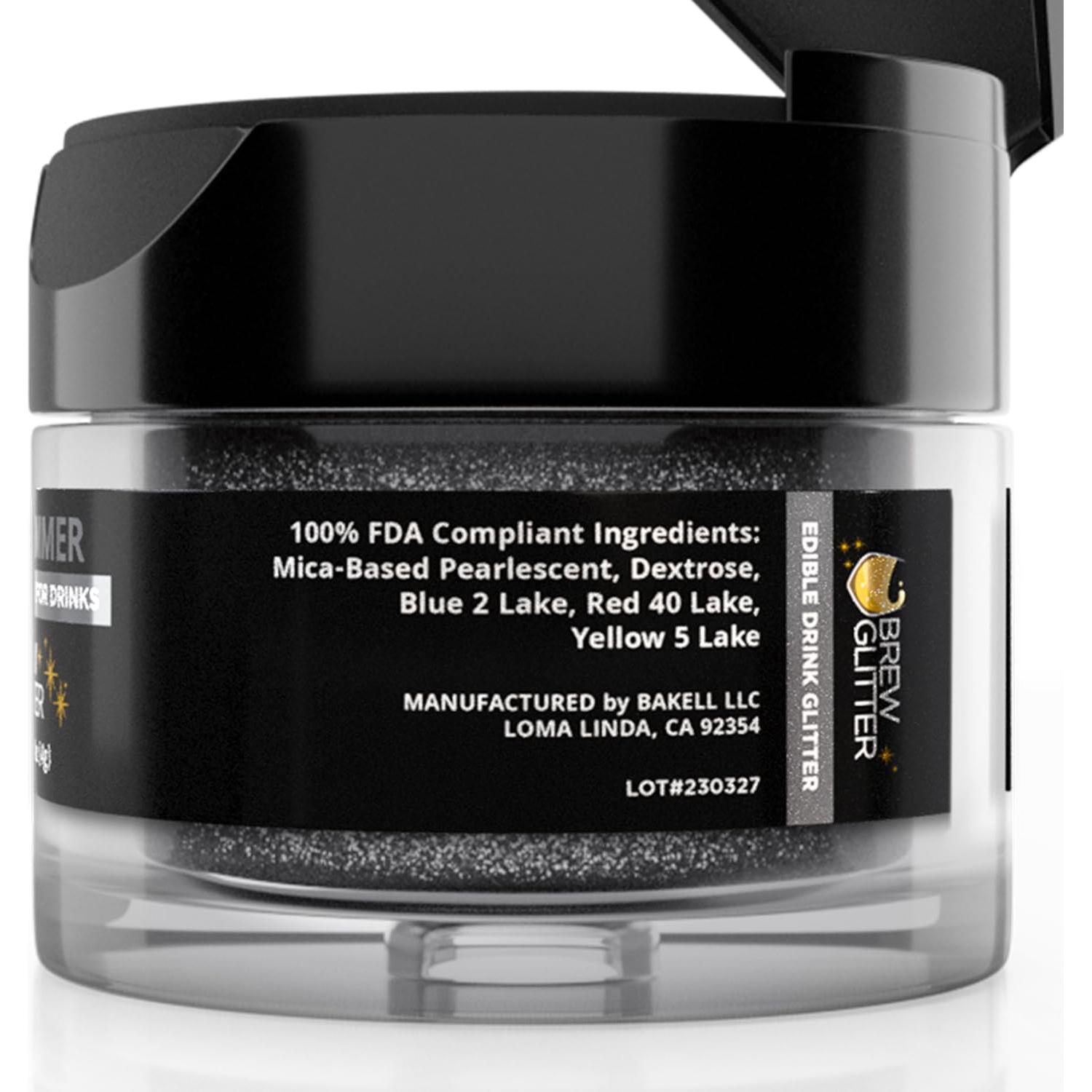 Brew Glitter Negro Brillo Comestible 4g para Bebidas