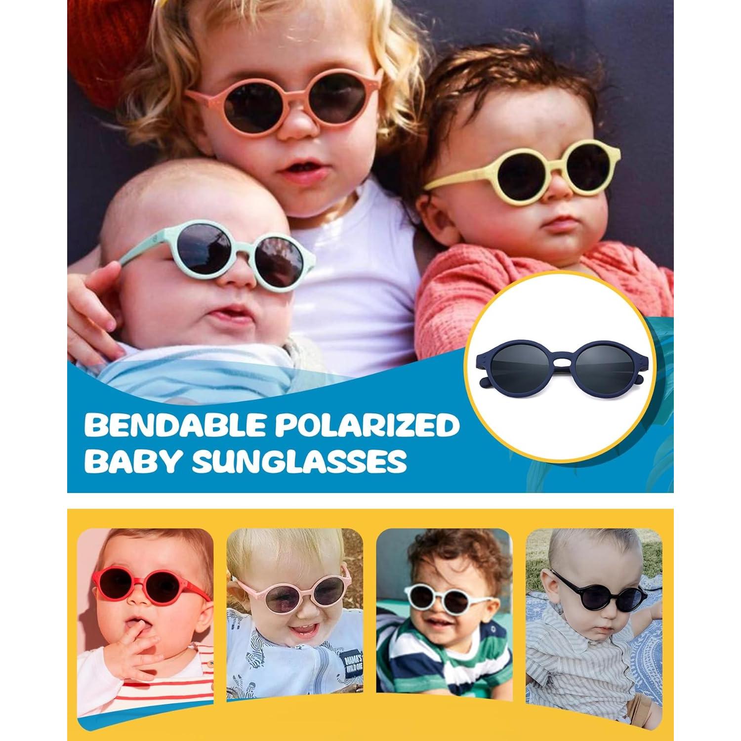 Gafas de sol polarizadas NULOOQ para bebés - Paquete de 2