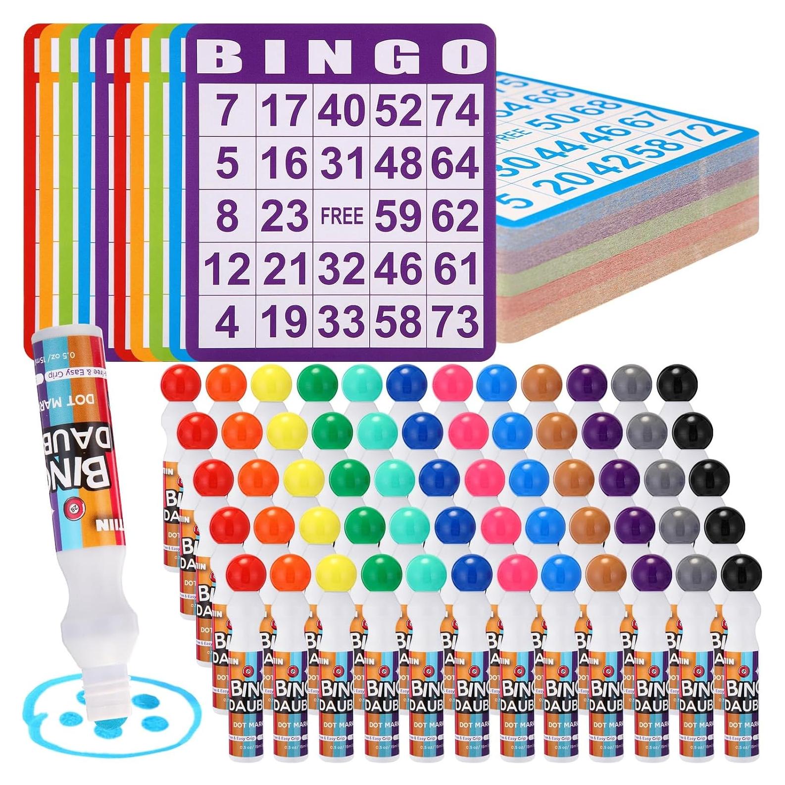 Conjunto de Bingo Crtiin - 100 Tarjetas y 48 Marcadores