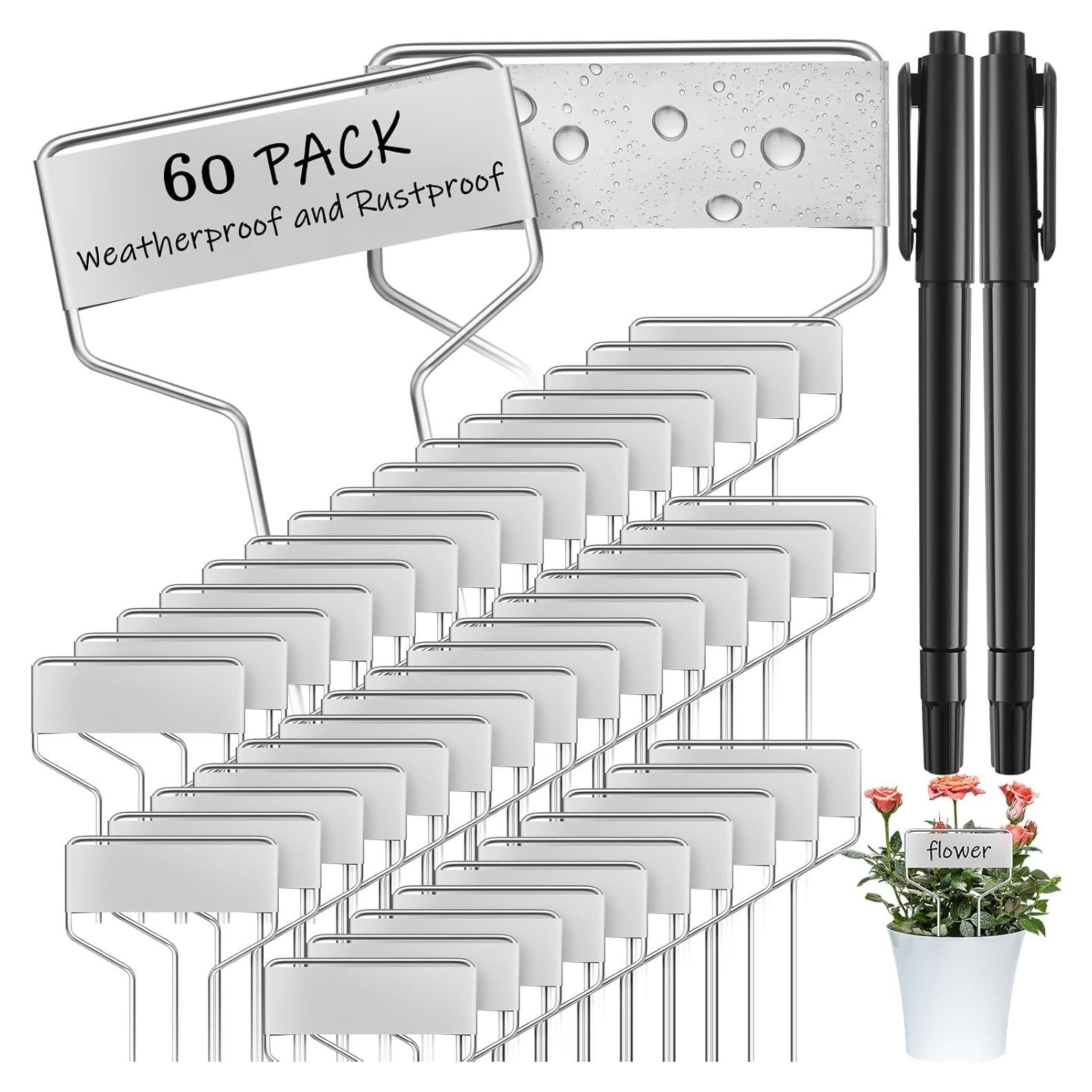 Etiquetas de Jardín Moxweyeni 60 Pcs Metal 10 cm Impermeables
