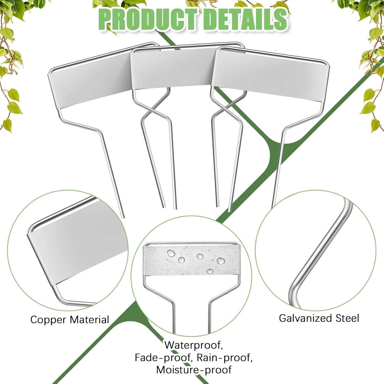 Etiquetas de Jardín Moxweyeni 60 Pcs Metal 10 cm Impermeables