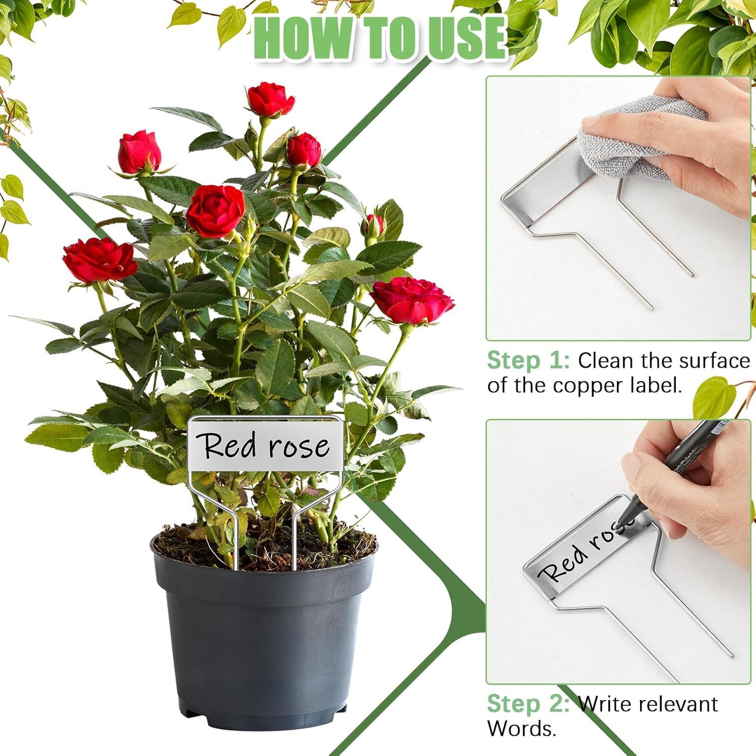 Etiquetas de Jardín Moxweyeni 60 Pcs Metal 10 cm Impermeables