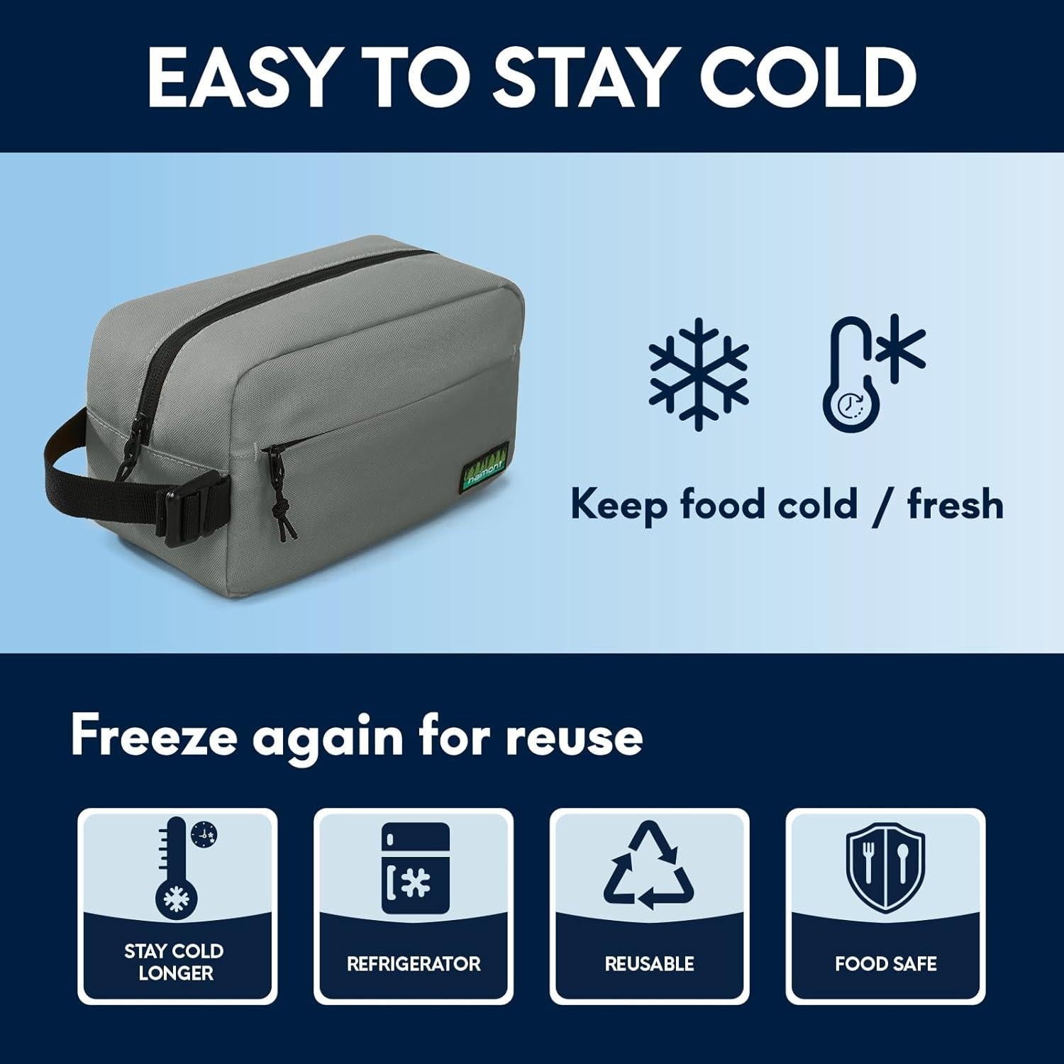 Bolsa de Refrigerio Congelable Haimont Gris 3L Aislada