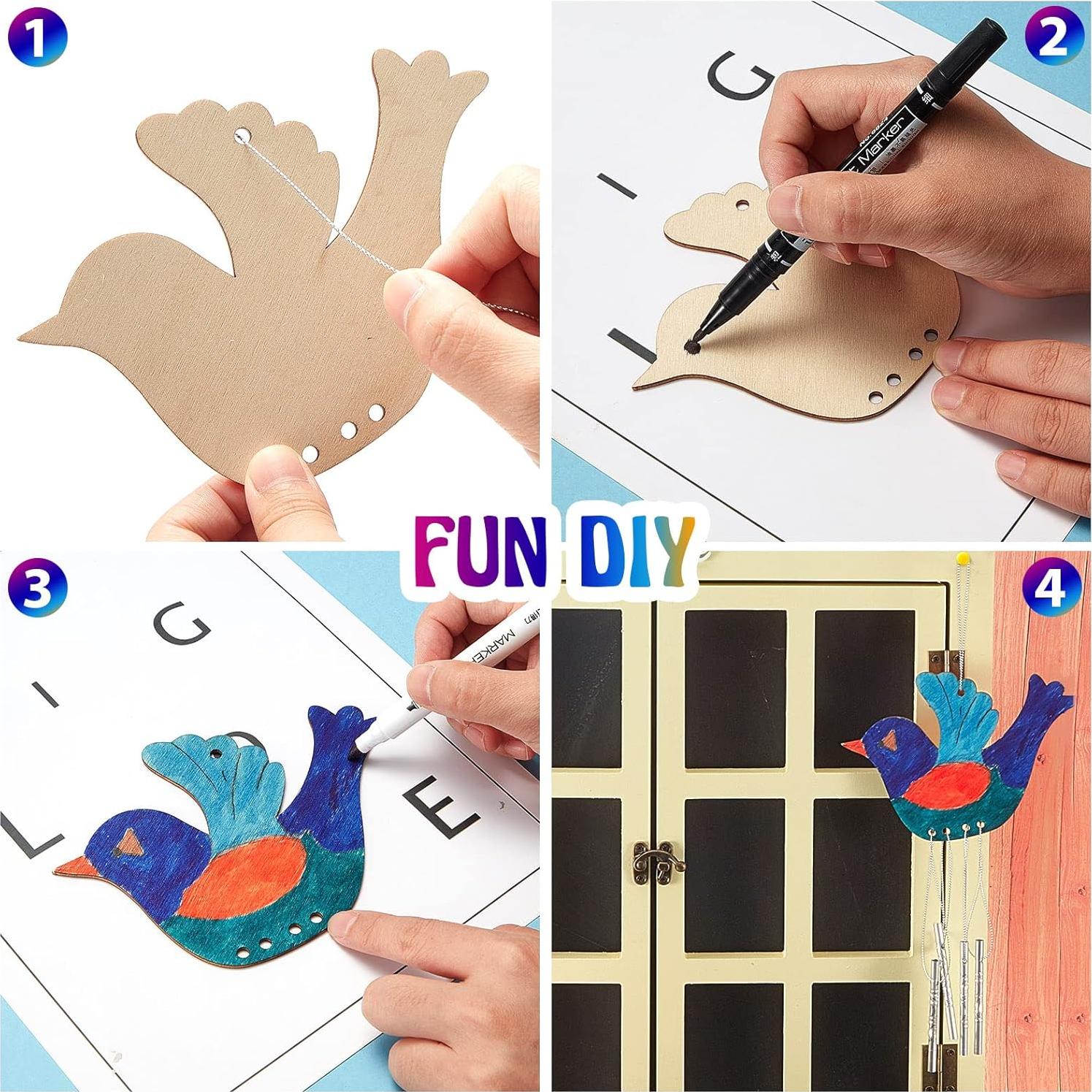 Campana de Viento de Madera Taiyin - 16 Piezas Decorativas