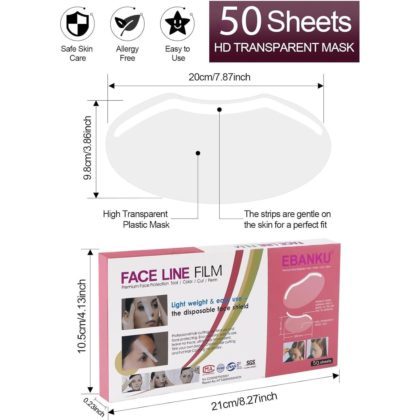 Visores Protectores de Ducha EBANKU 50 Pcs para Cejas