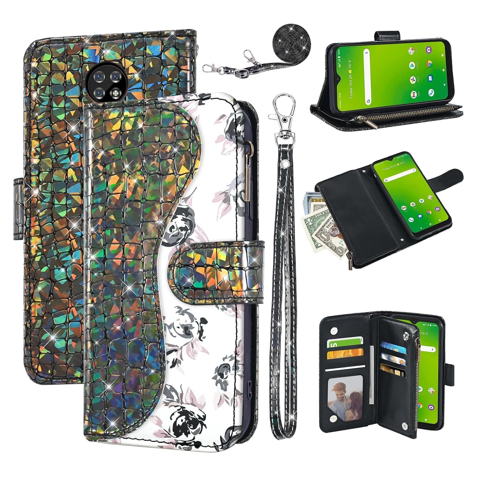 Funda Cartera Flip Dibosom para Cricket Ovation Negra con Soporte