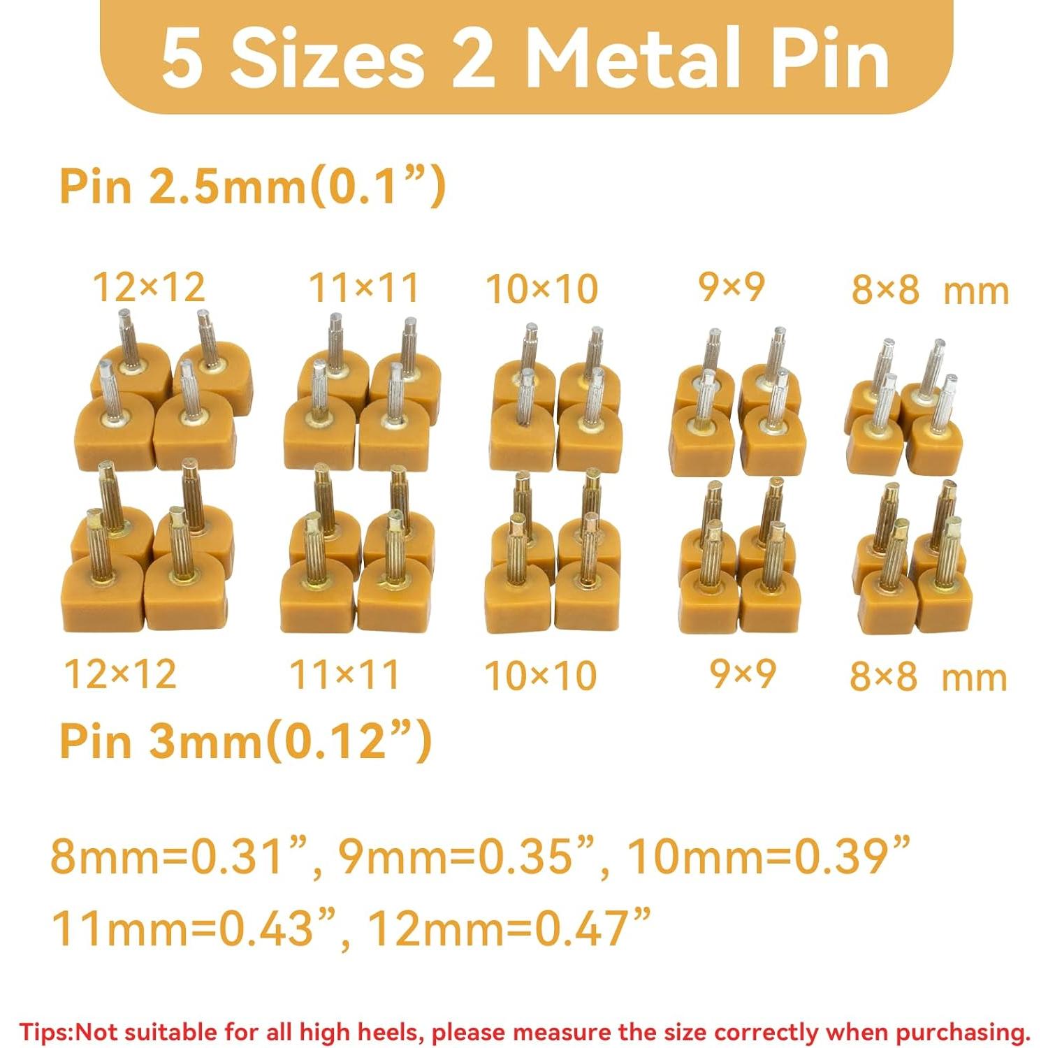 Kit de Tapas de Tacón MHBH para Zapatos de Mujer - 20 Pares, 5 Tamaños