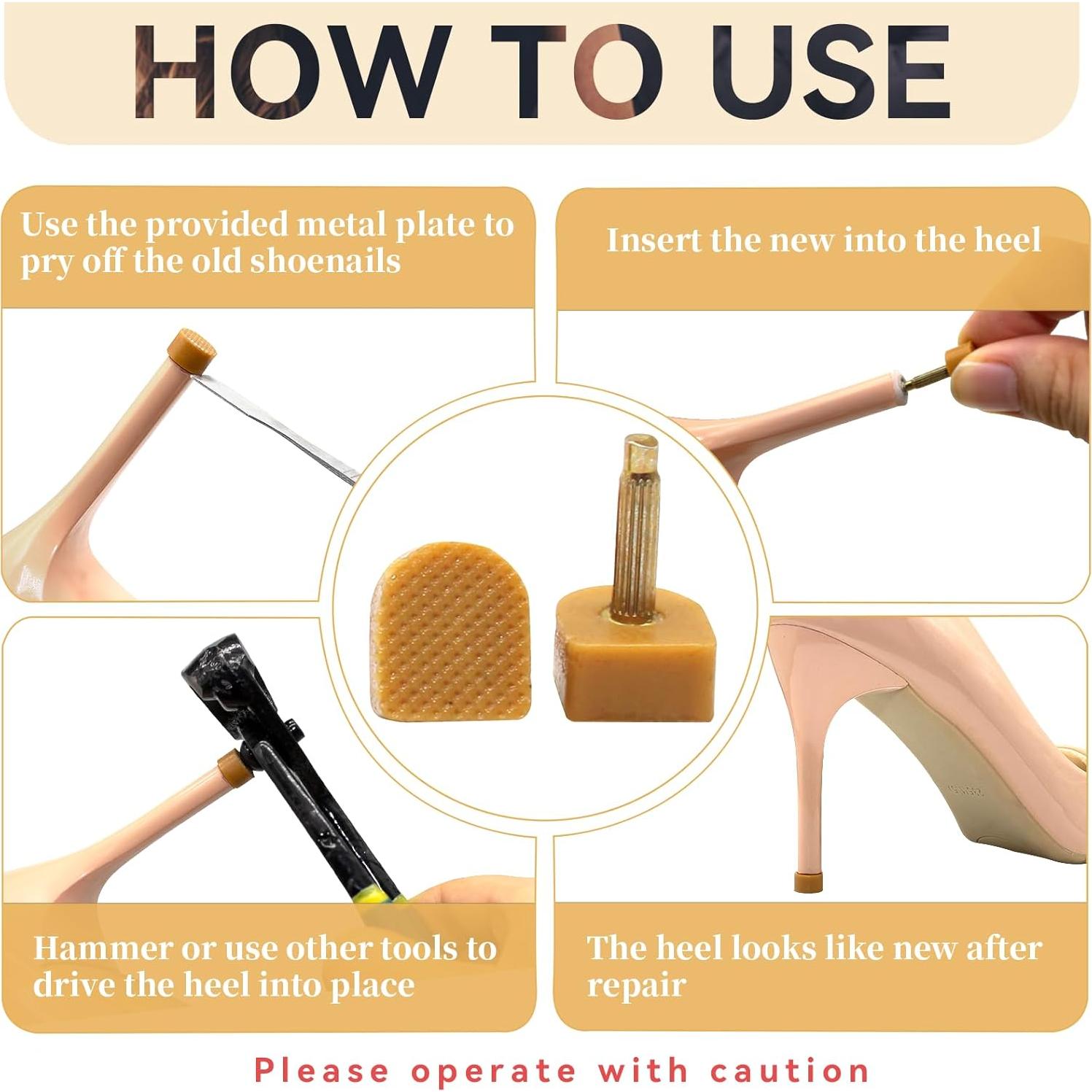 Kit de Tapas de Tacón MHBH para Zapatos de Mujer - 20 Pares, 5 Tamaños